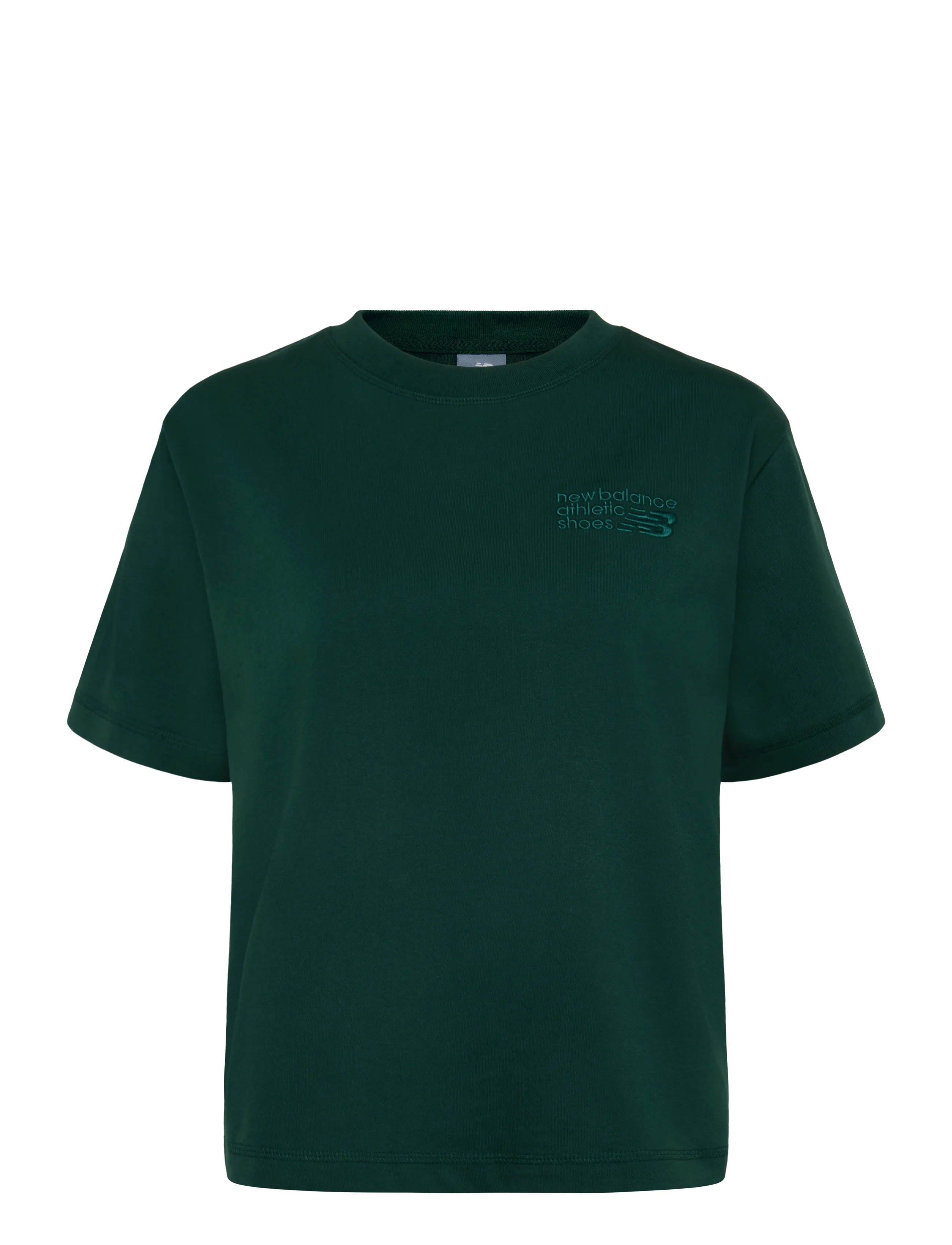 New Balance Athletics Premium Logo Hip Length Relaxed T-Shirt - New Balance - NORDIC GREEN / green