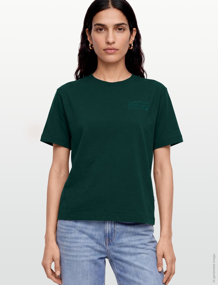 New Balance - Athletics Premium Logo Hip Length Relaxed T-Shirt - t-shirts - nordic green - 3