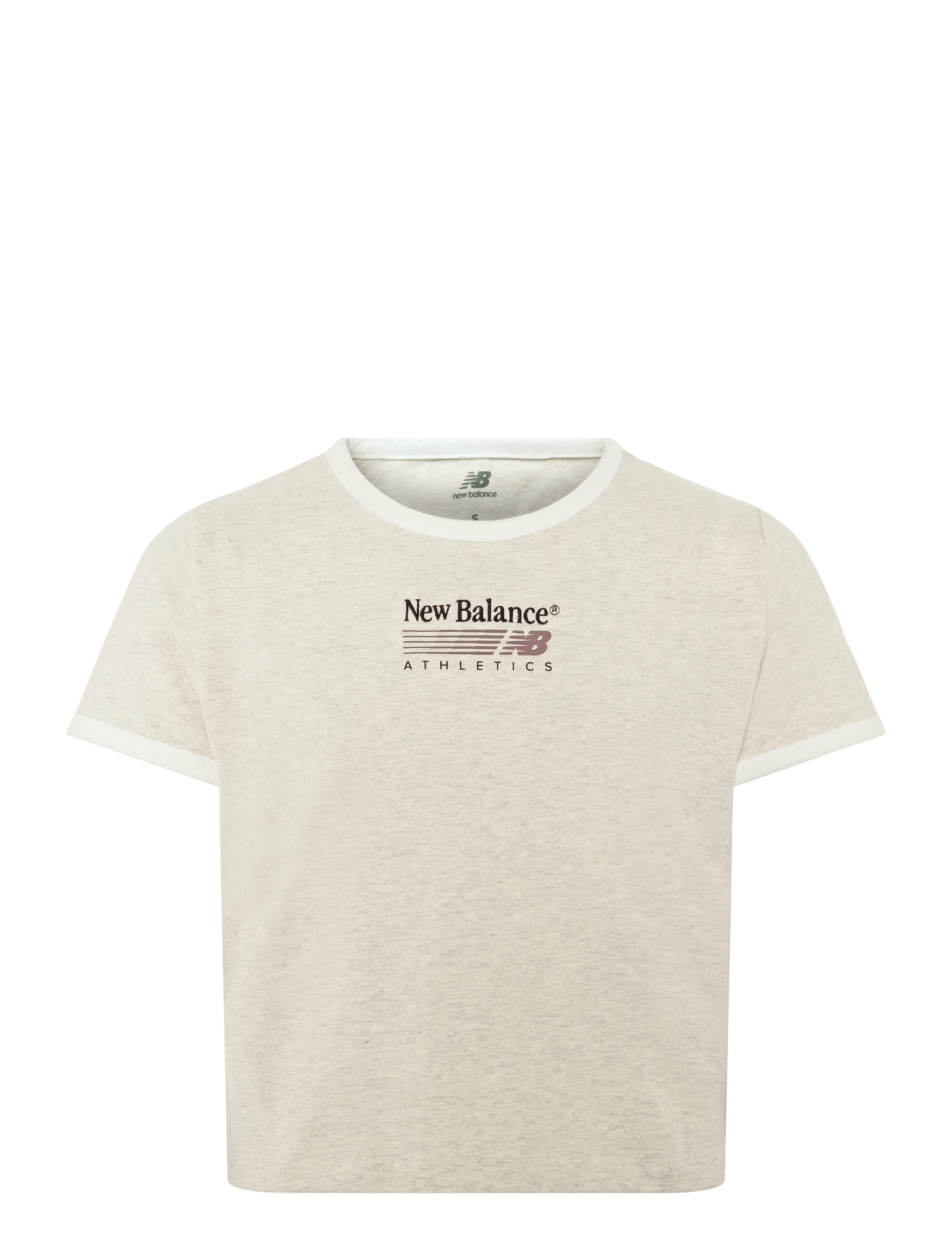 New Balance Trackside Ringer T-Shirt - T-Shirts - LINEN HEATHER / cream