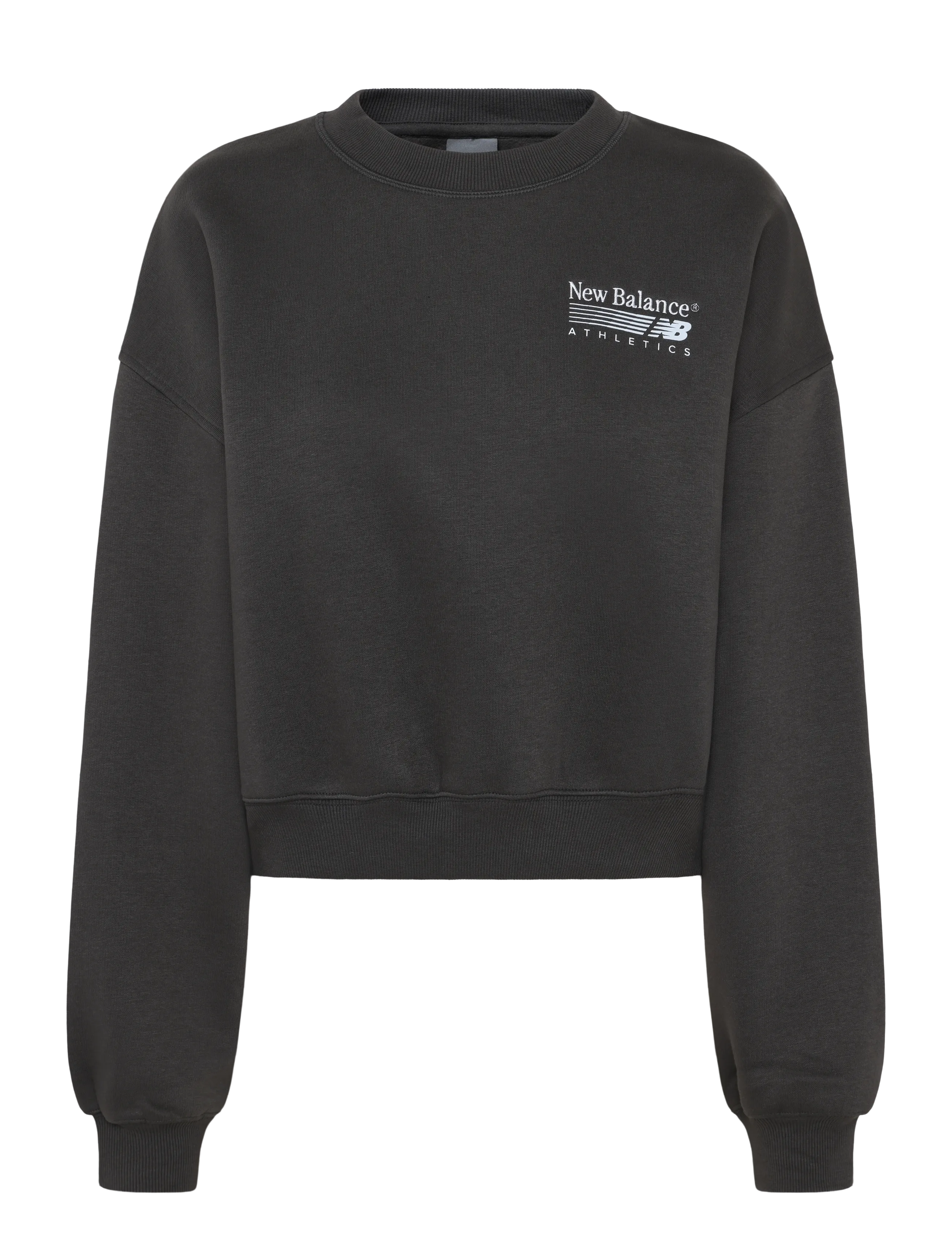 New Balance Trackside Fleece Crew - Sweatshirts - BLACK CEMENT / grey