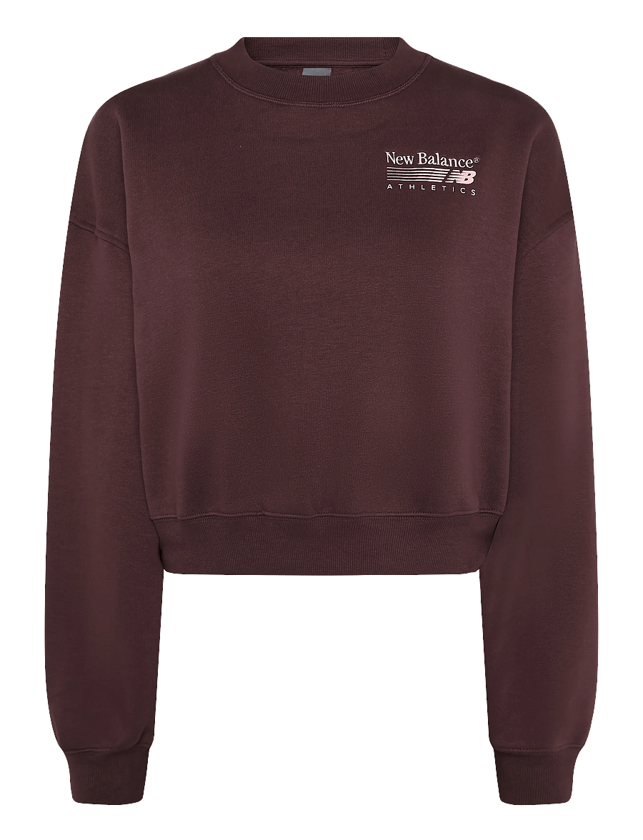 New Balance - Trackside Fleece Crew - overdele - cherry leather - 0