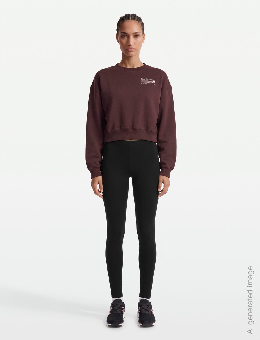 New Balance - Trackside Fleece Crew - overdele - cherry leather - 0