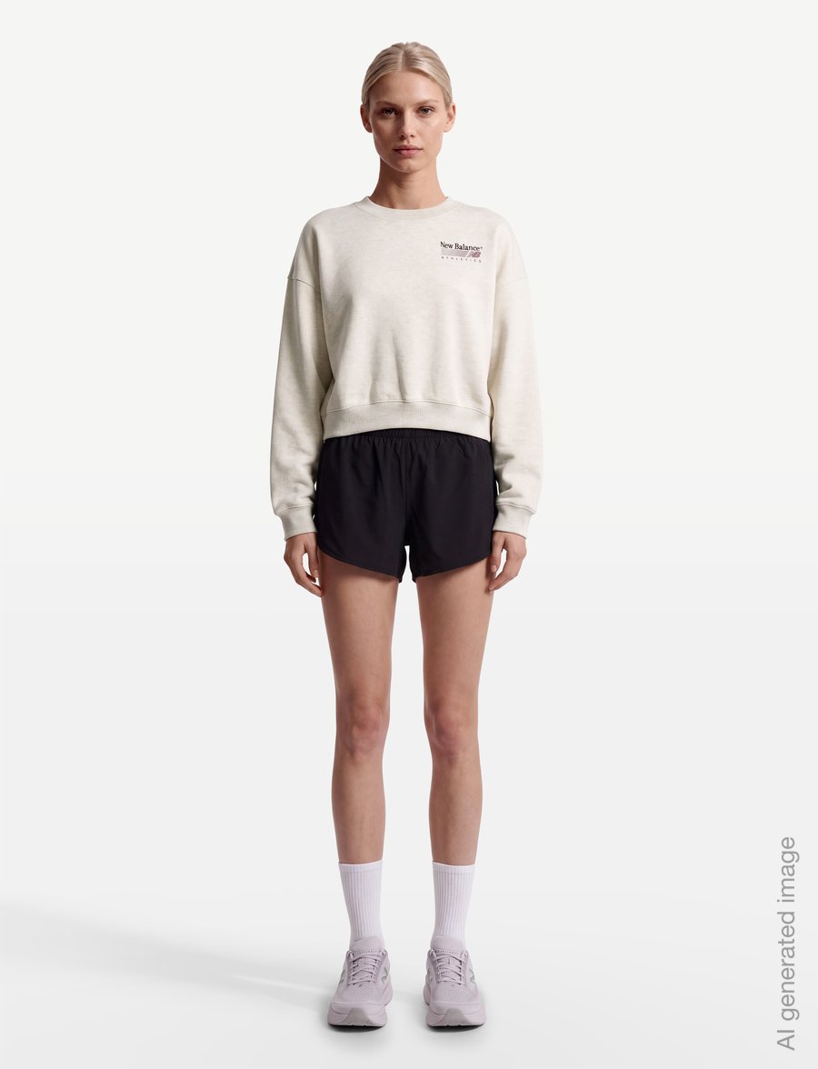 New Balance - Trackside Fleece Crew - Överdelar - linen heather - 0