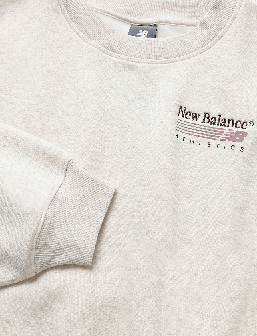 New Balance - Trackside Fleece Crew - sweatshirts - linen heather - 2