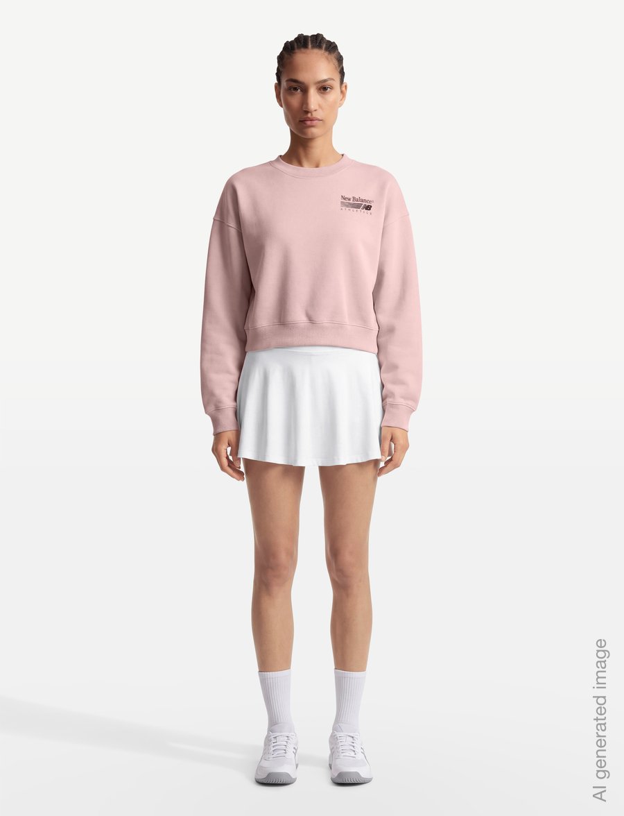 New Balance - Trackside Fleece Crew - sweatshirts - pink chalk - 0