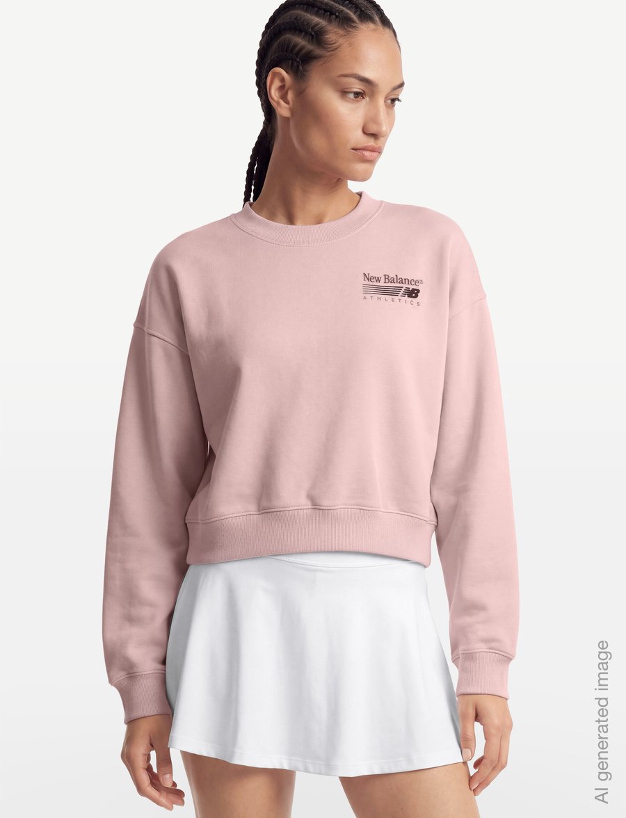 New Balance - Trackside Fleece Crew - sweatshirts - pink chalk - 3