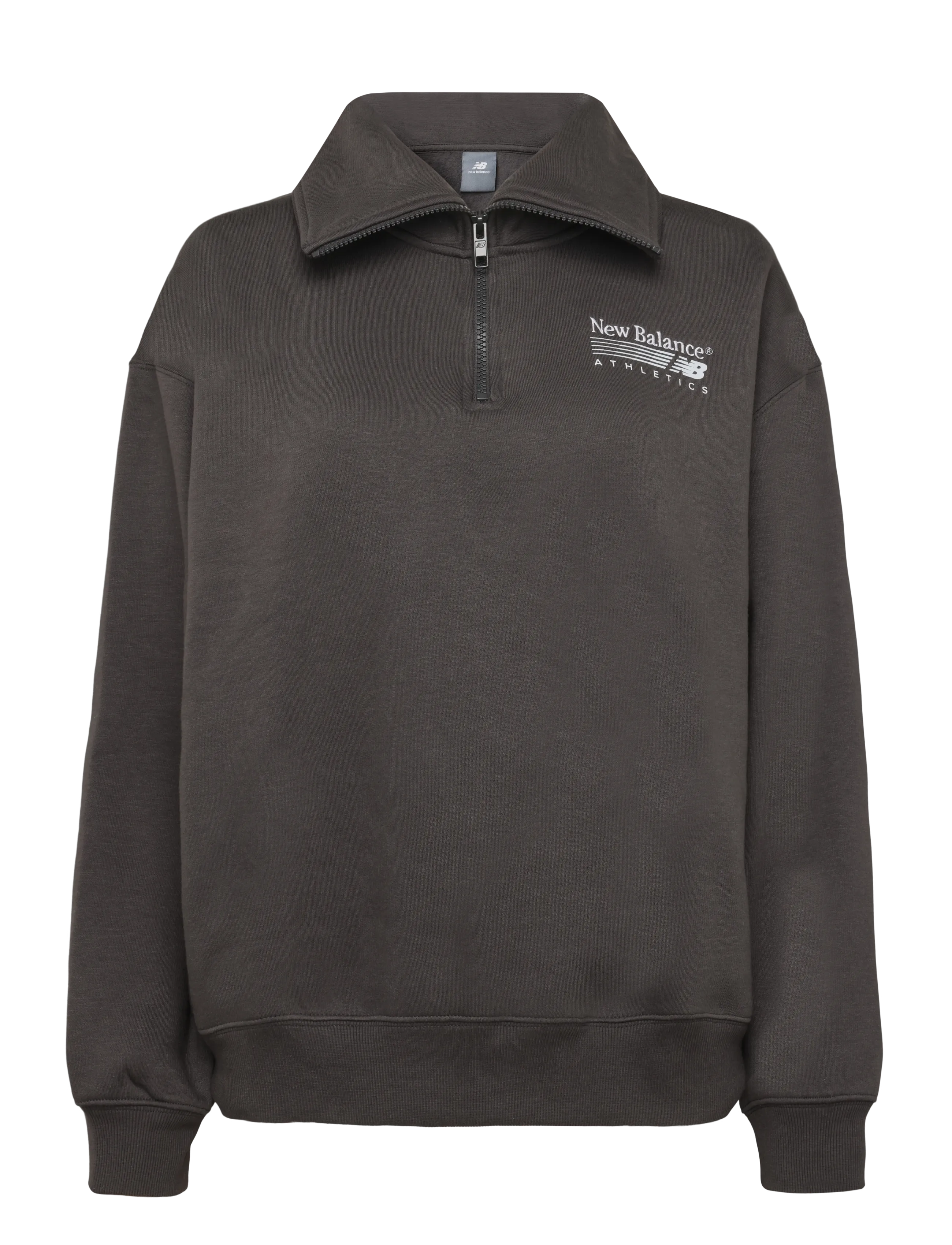 New Balance Trackside Fleece Half Zip - Sweatshirts - BLACK CEMENT / grey