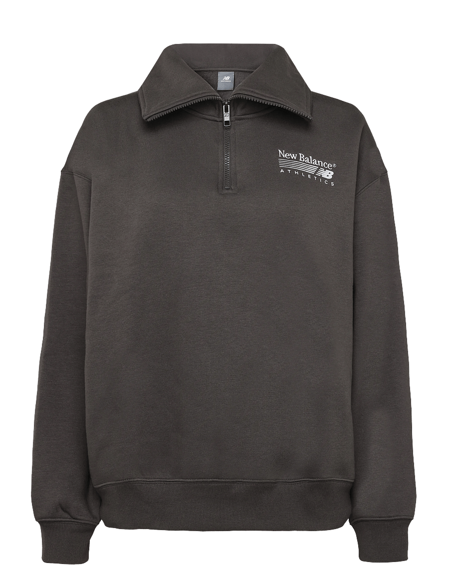 New Balance - Trackside Fleece Half Zip - sweatshirts - black cement - 0