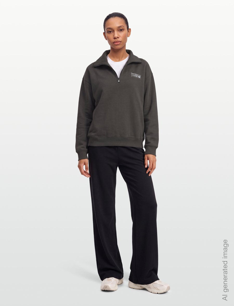 New Balance - Trackside Fleece Half Zip - sweatshirts - black cement - 0