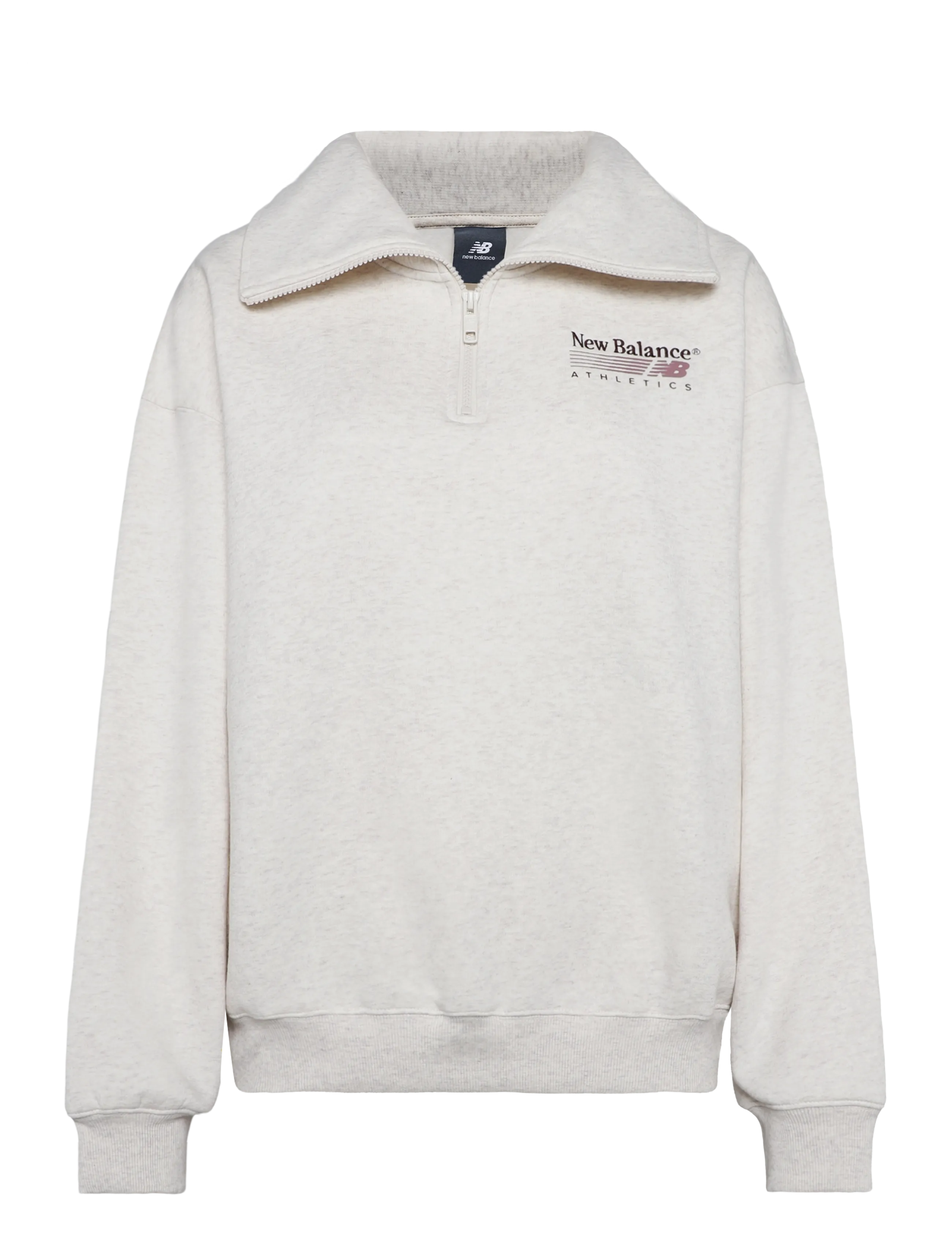 New Balance Trackside Fleece Half Zip - New Balance - LINEN HEATHER / cream