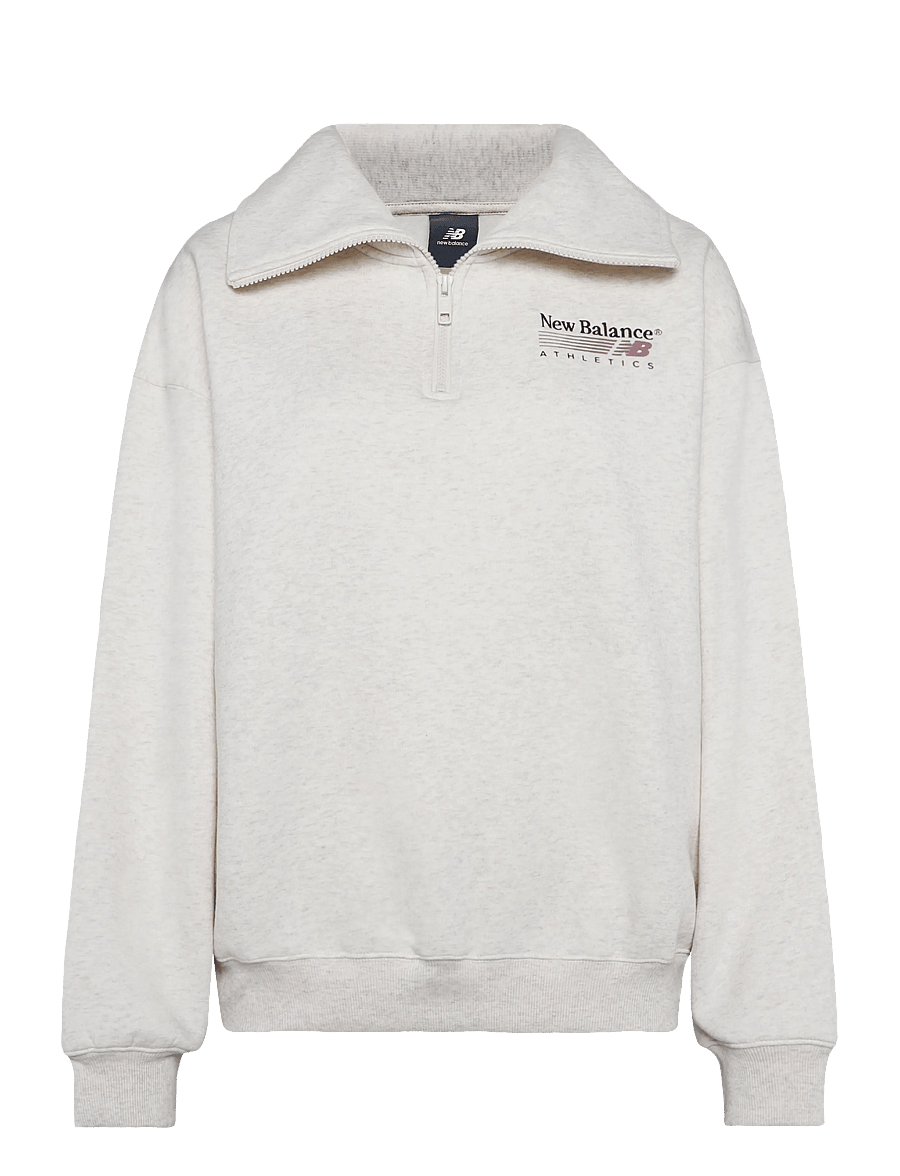 New Balance - Trackside Fleece Half Zip - sweatshirts - linen heather - 0