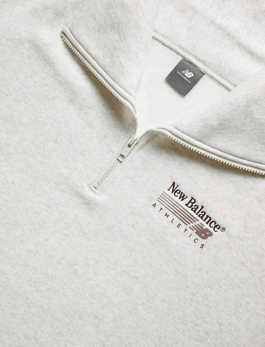 New Balance - Trackside Fleece Half Zip - sweatshirts - linen heather - 2