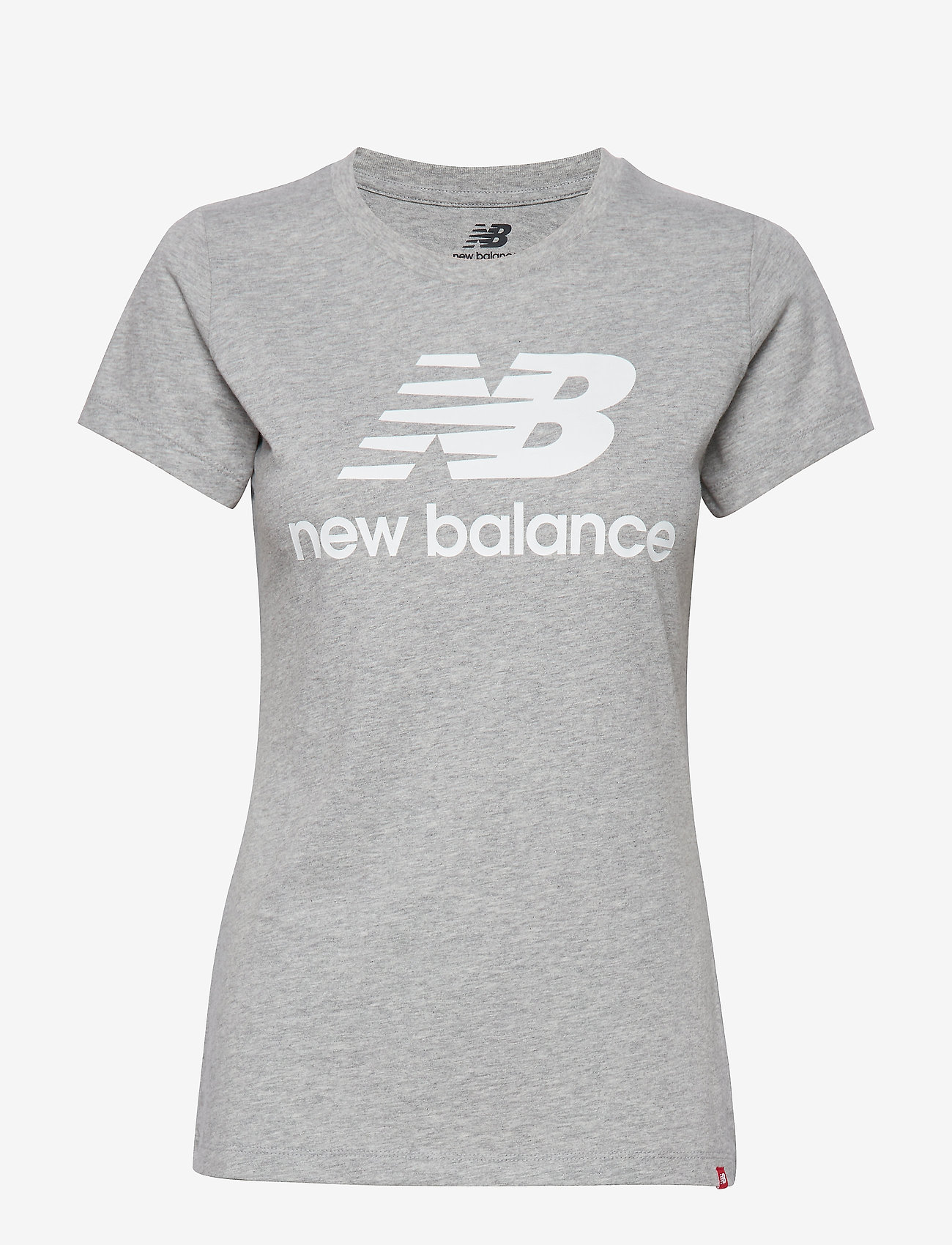 New Balance - ESSENTIALS STACKED LOGO TEE - athletic gre - 0