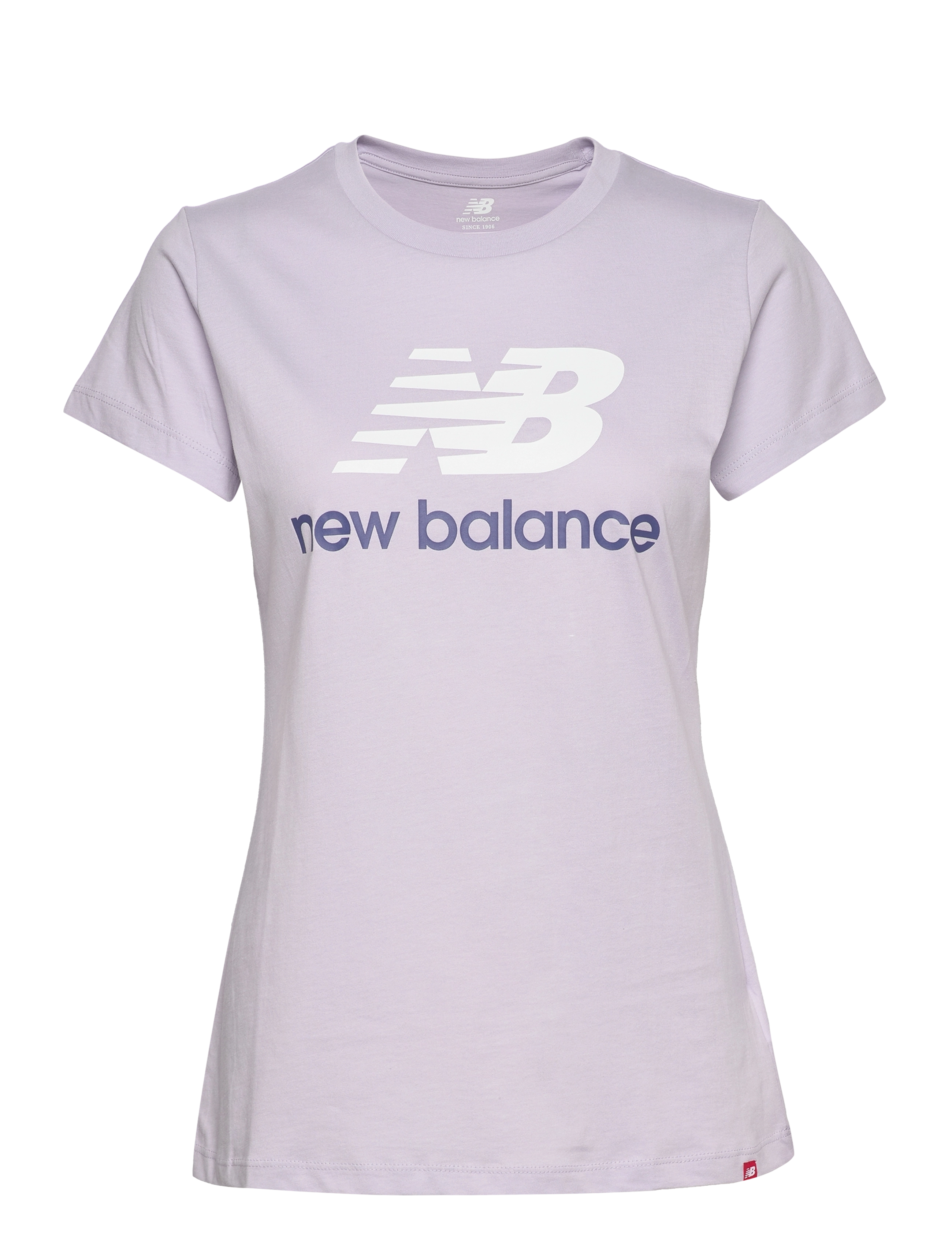 ESSENTIALS STACKED LOGO TEE - GREY VIOLET