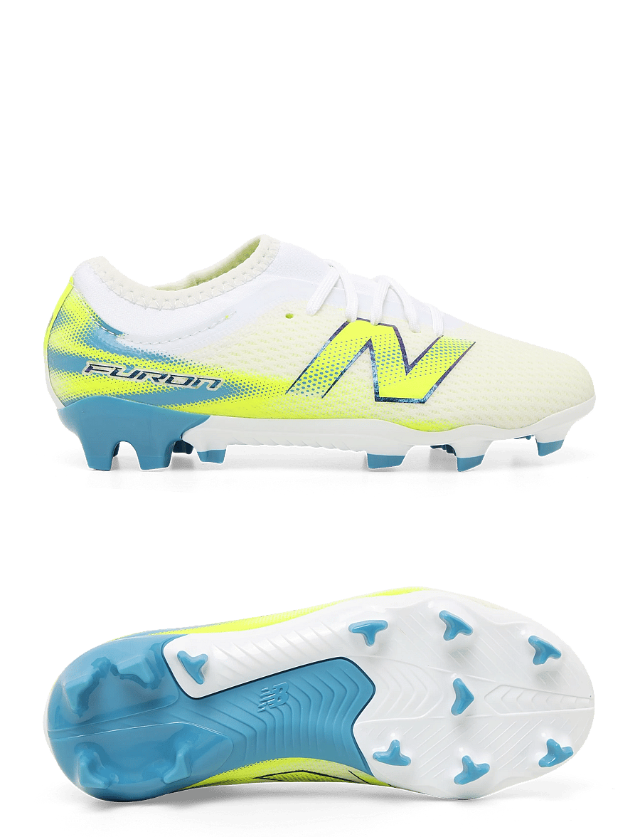 New Balance - Furon v9 Team Junior FG - fodboldstøvler - white - 0