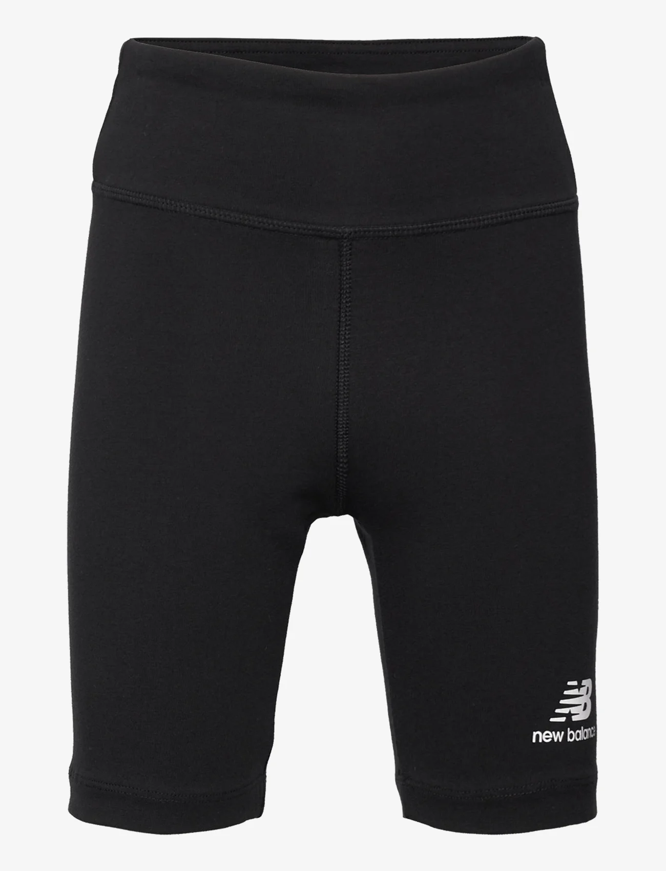 New Balance - Essentials Stacked Logo Cotton Fitted Short - sportines kelnaites - black - 0