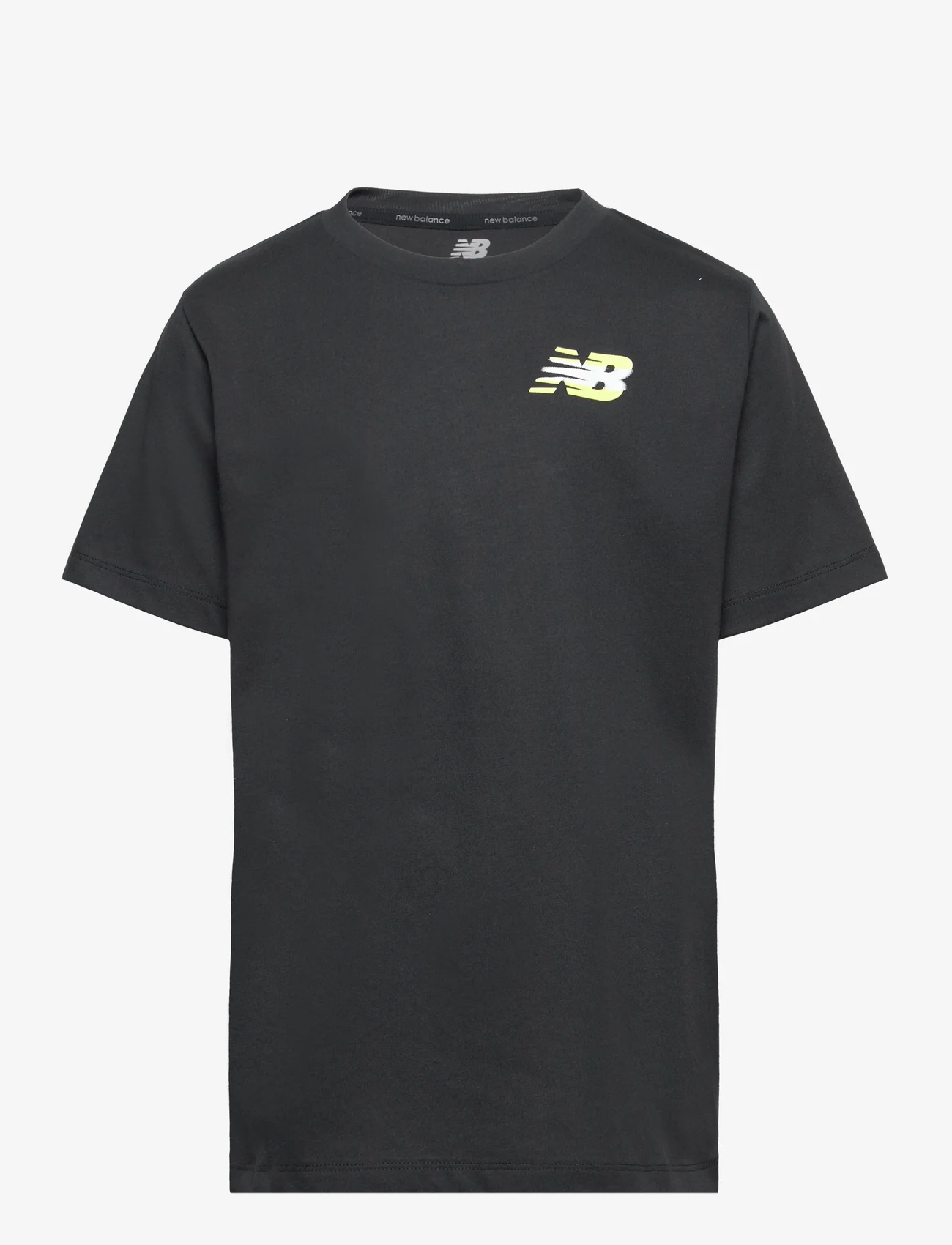 New Balance - Graphic Heathertech Tee - kortærmede t-shirts - black/yellow - 0