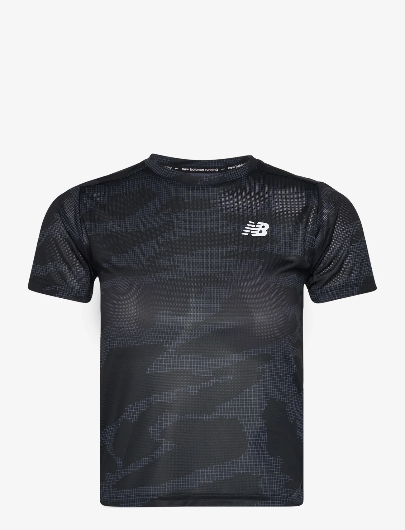 New Balance - Printed Accelerate Short Sleeve T-Shirt - sportinės palaidinukės - black multi - 0