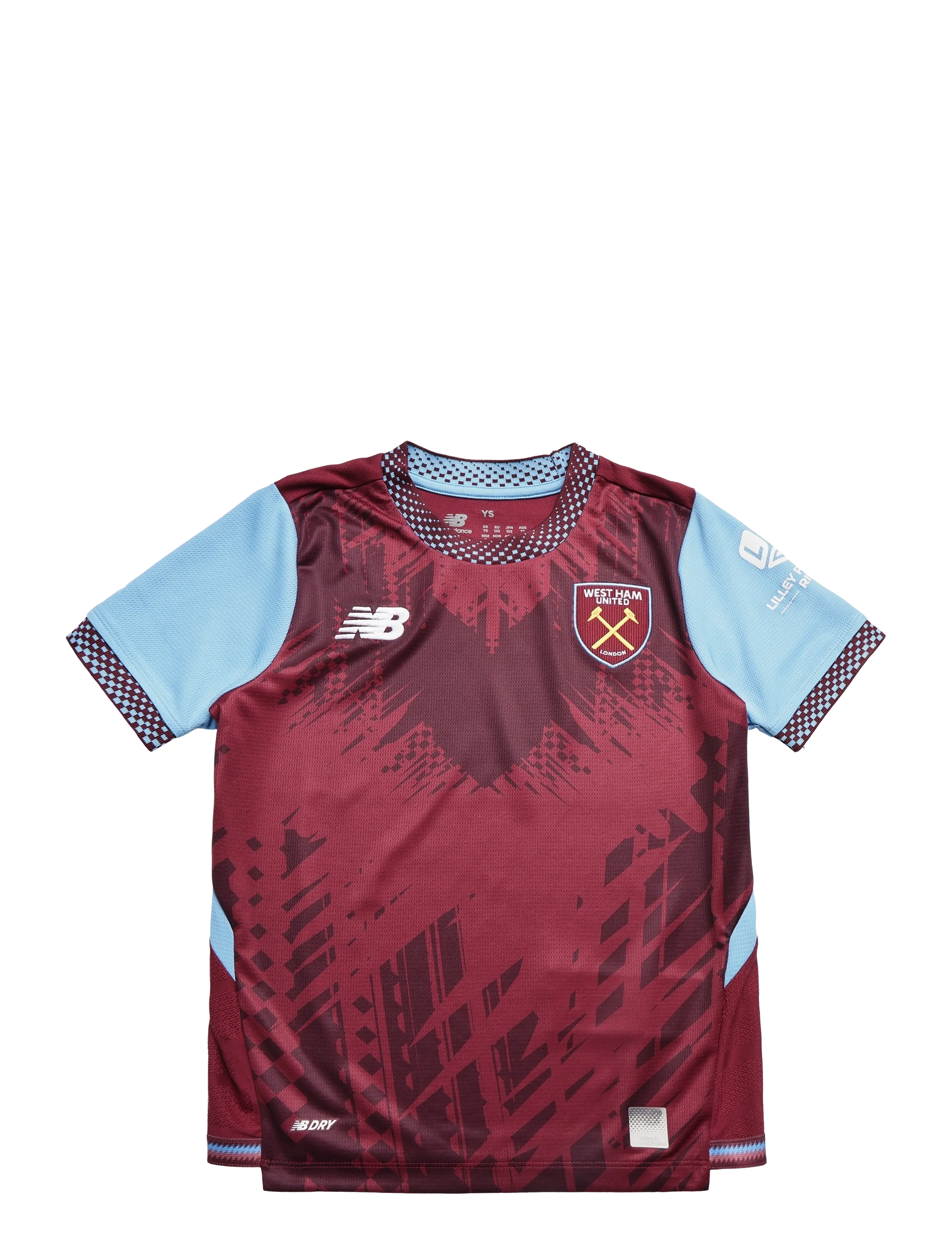 New Balance West Ham United 26/27 Home Youth Short Sleeve Jersey - Kläder - HOME / burgundy