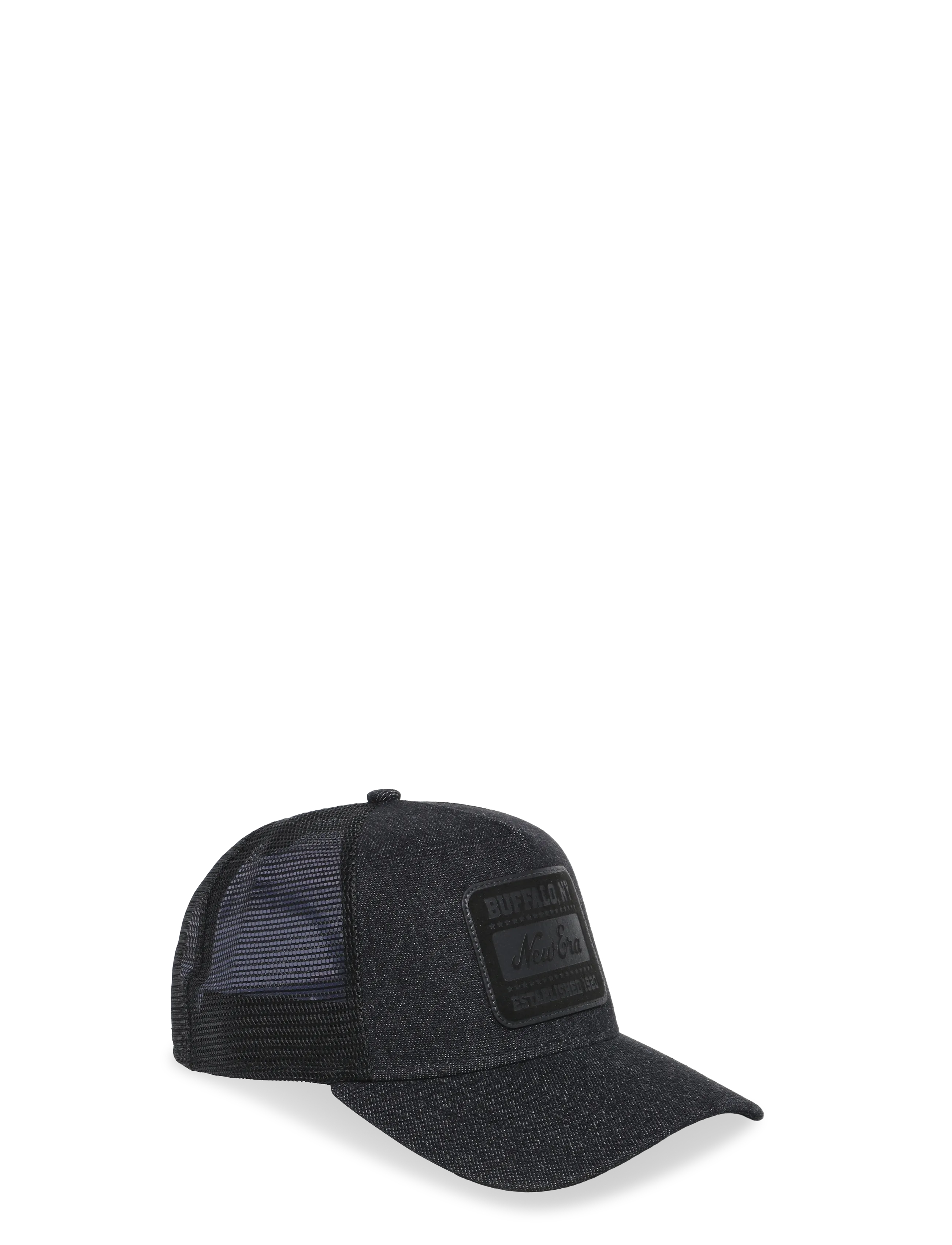 New Era Ne Patch Denim Trucker Newera, One Size, Headwear, Schwarz - Caps, Männerswear