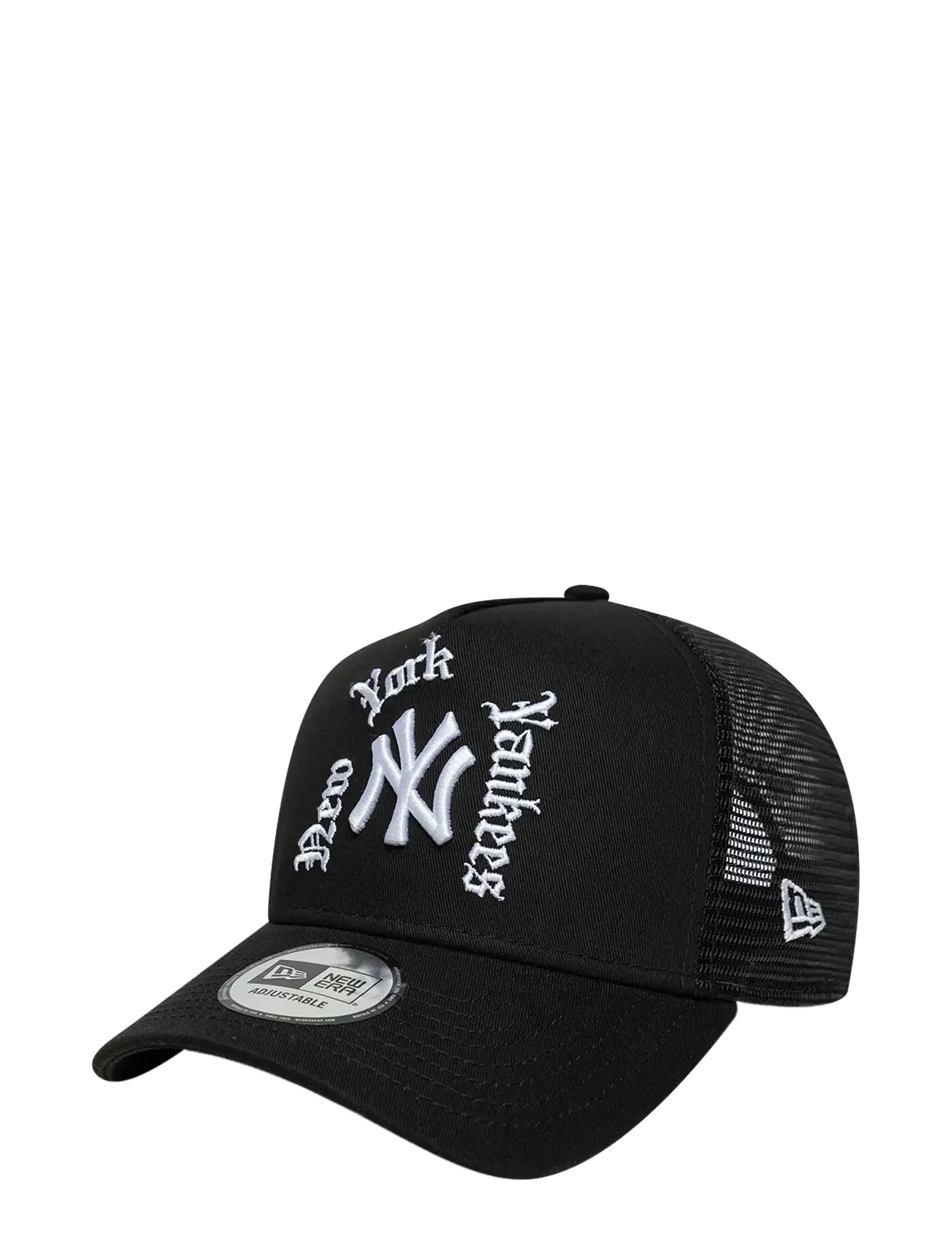 New Era WORDMARK TRUCKER NEYYAN - Fännipood - BLK / black