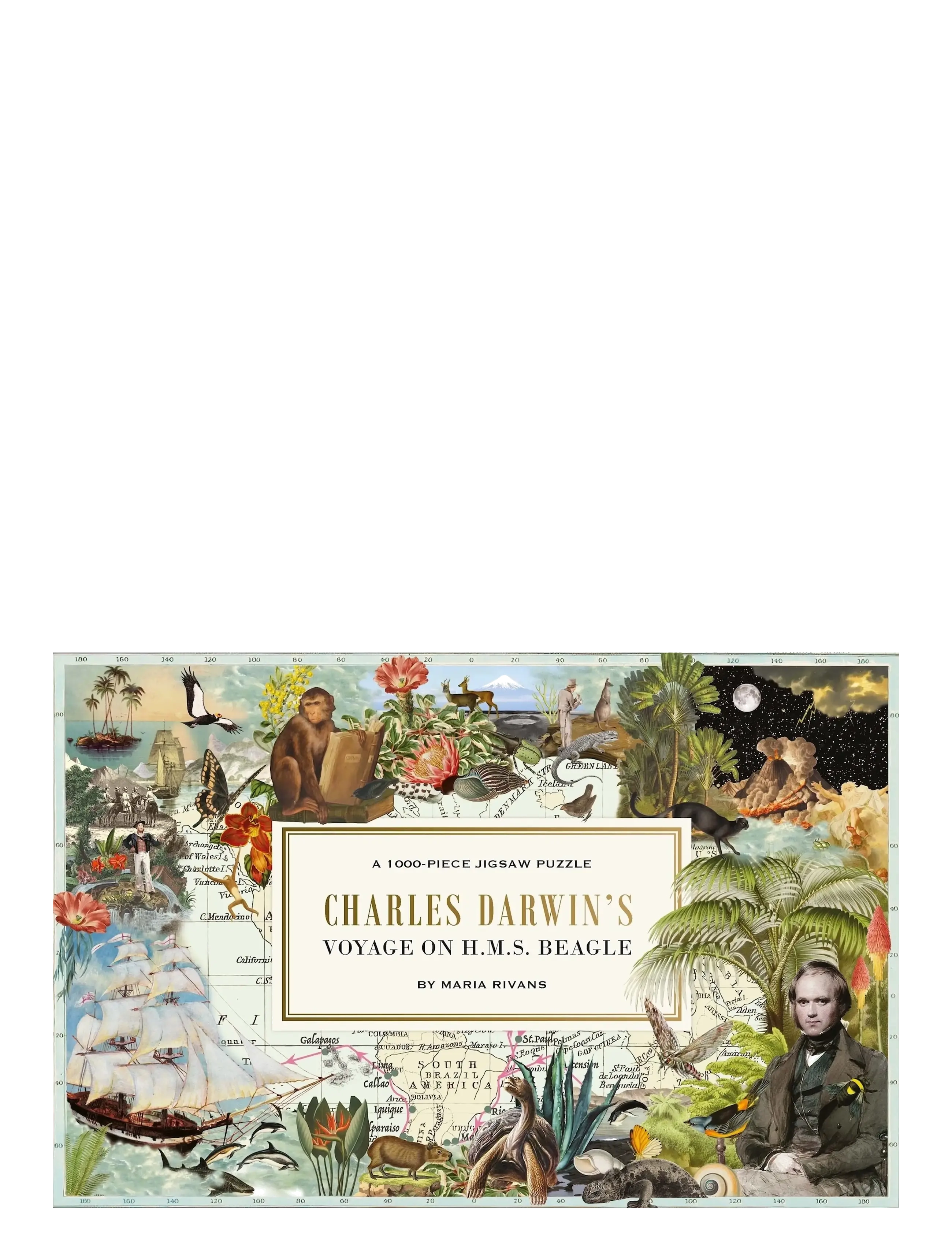 New Mags Charles Darwin's Voyage On H.m.s. Beagle, 25.5X8X16.5 cm, Multi/patterned, Puslespil & Spil > Puslespil, Unisex
