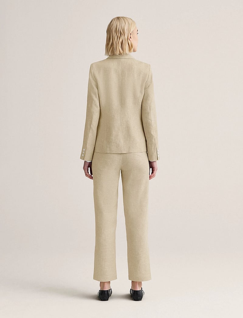 Newhouse - Amanda Linen Blazer - enkeltradede blazere - natural linen - 2