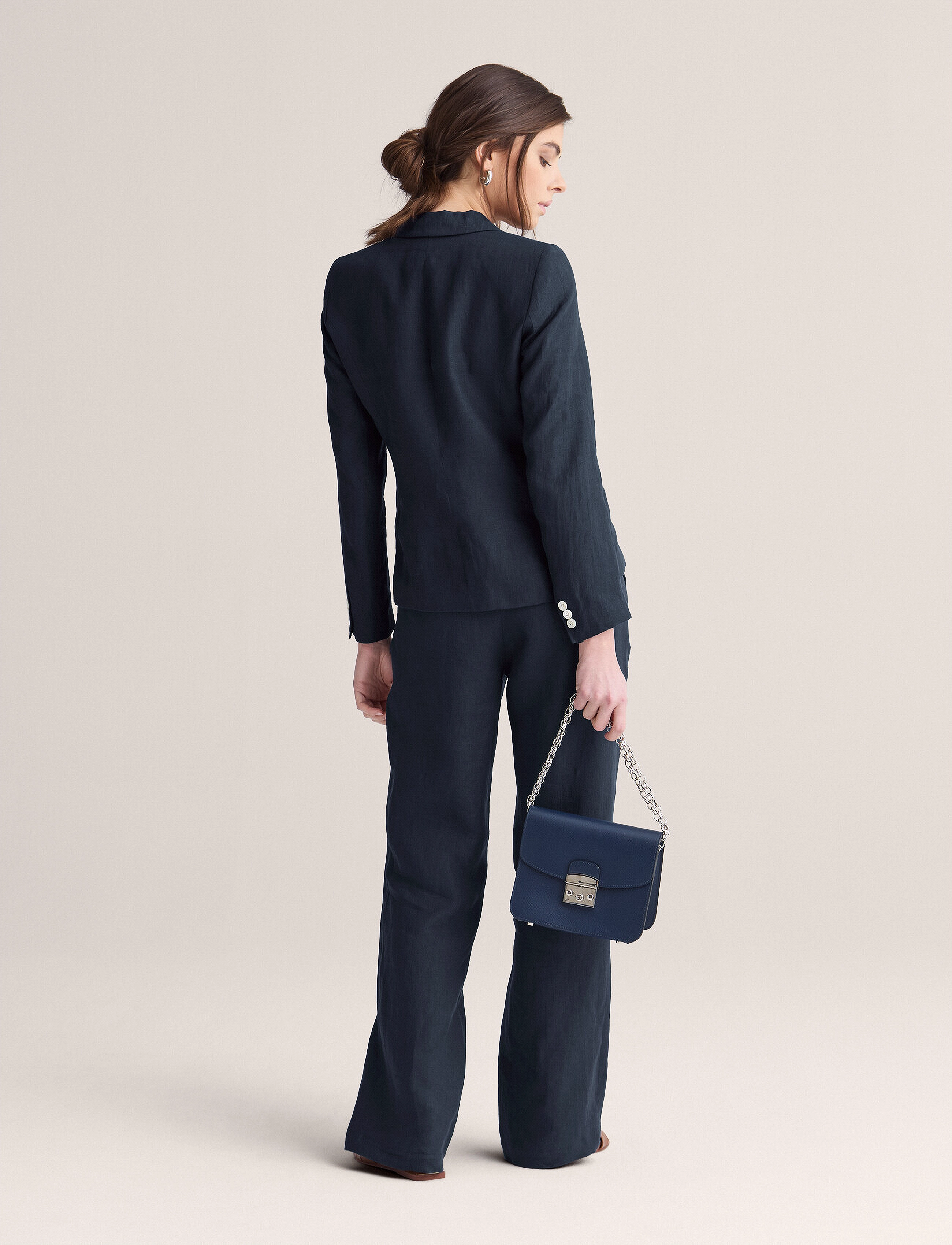Newhouse - Amanda Linen Blazer - juhlamuotia outlet-hintaan - navy - 2