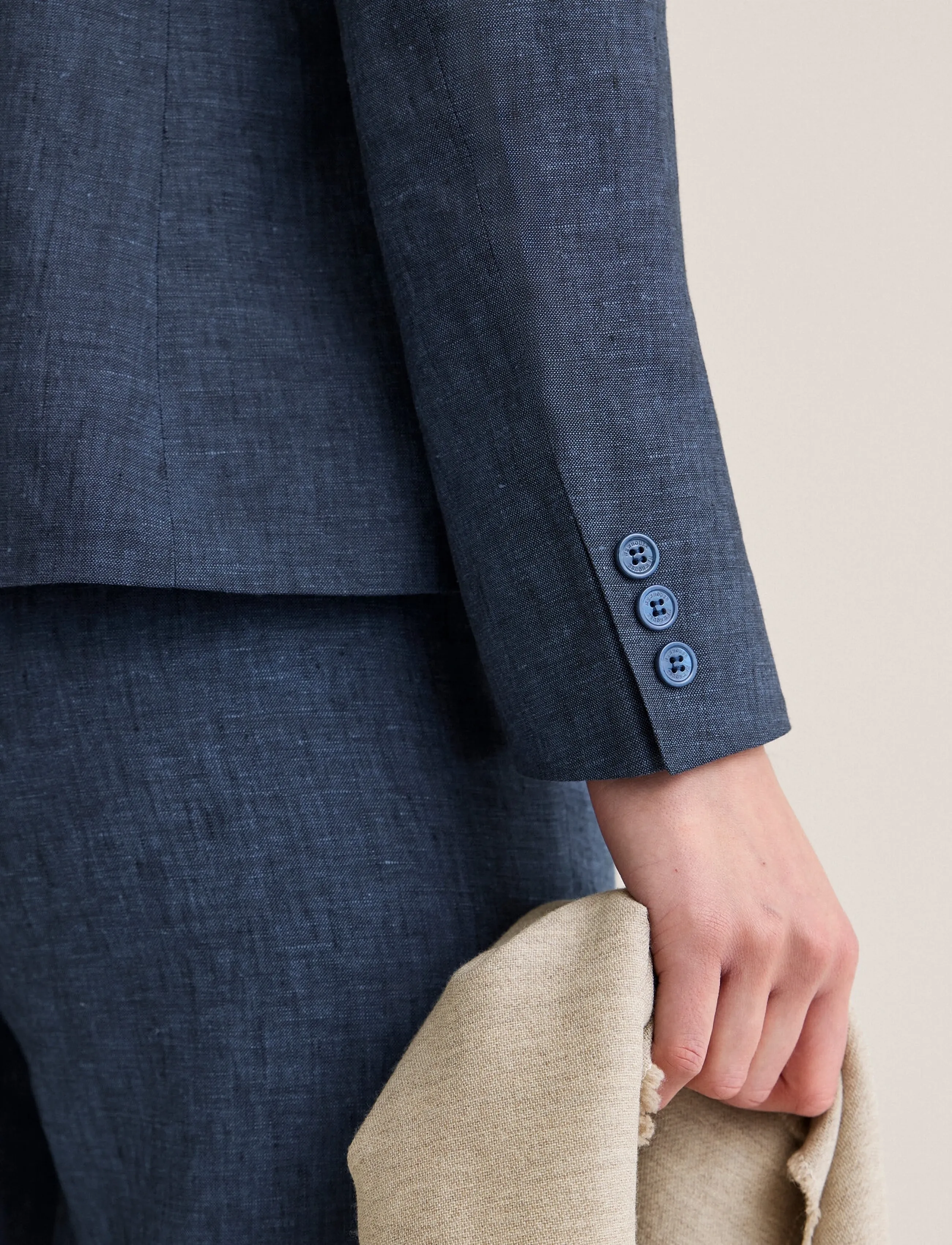 Newhouse - Amanda Linen Blazer - einreihige blazer - soft navy - 3