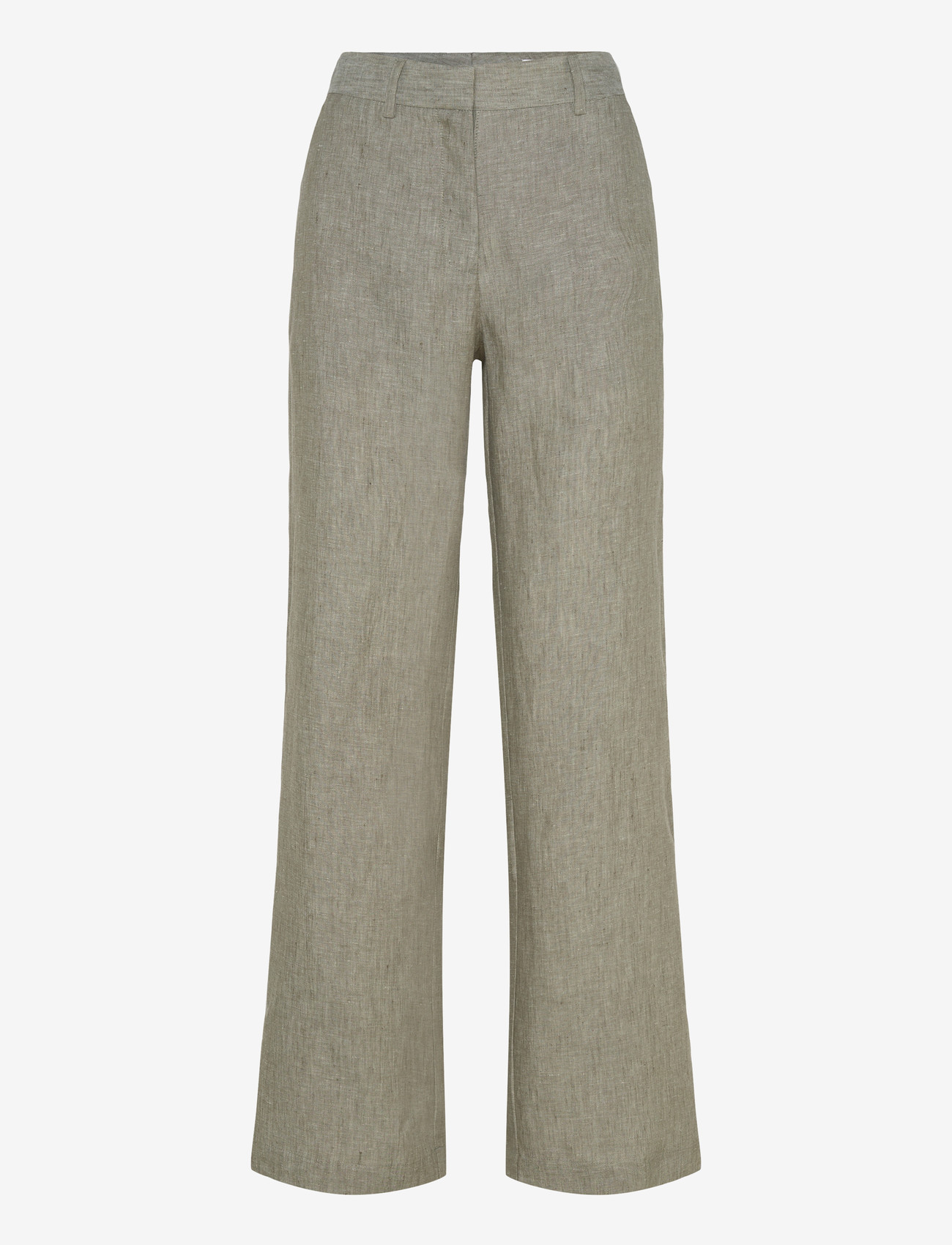 Newhouse - Amanda Linen Trousers - leinenhosen - green melange - 1