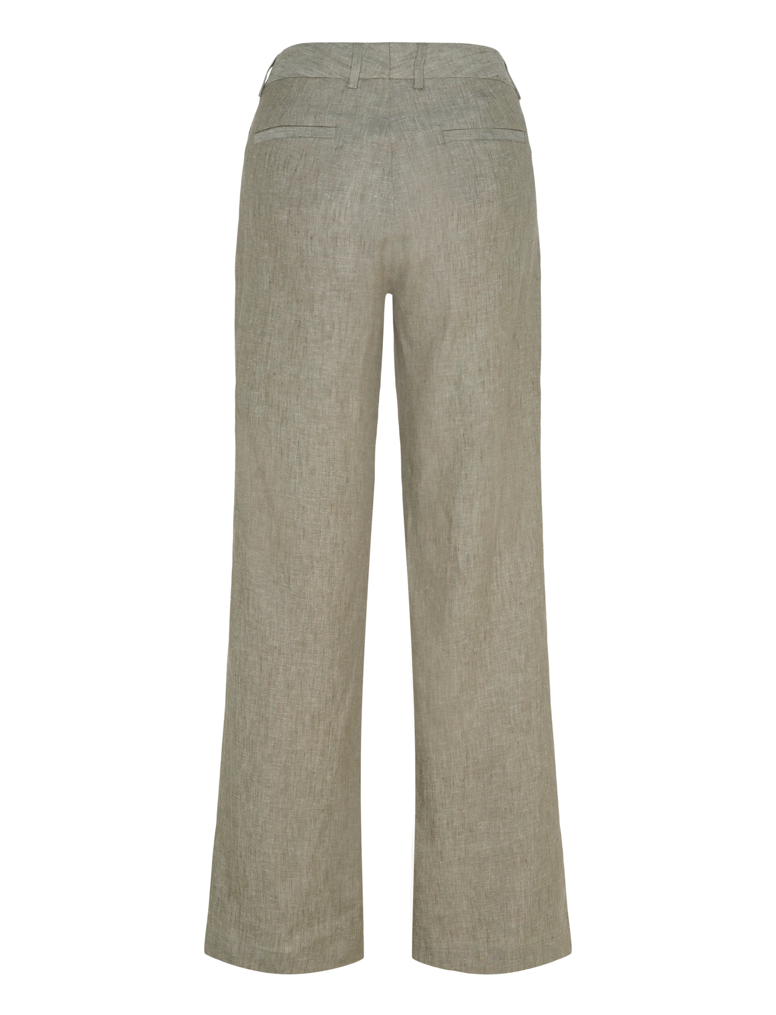 Newhouse - Amanda Linen Trousers - bukser med brede ben - green melange - 2