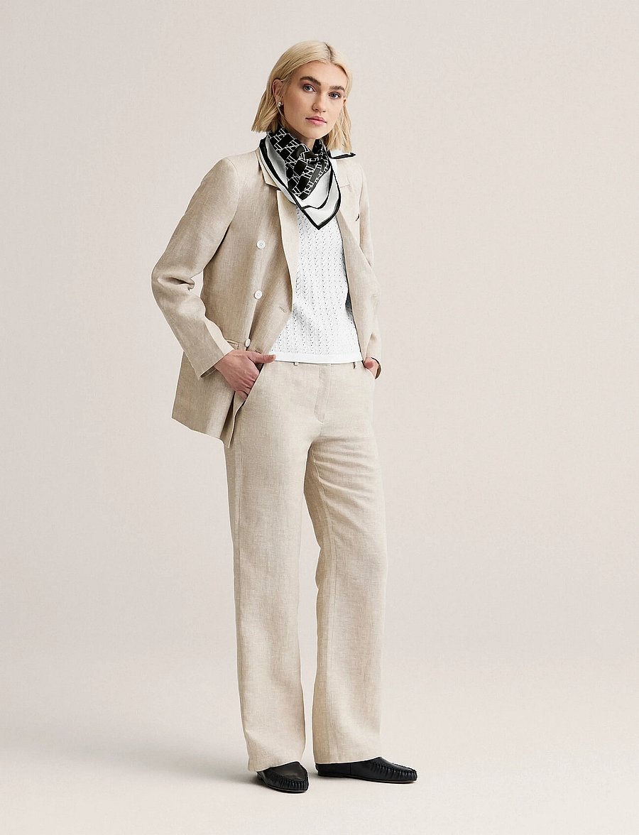 Newhouse - Amanda Linen Trousers - leinenhosen - natural linen - 0