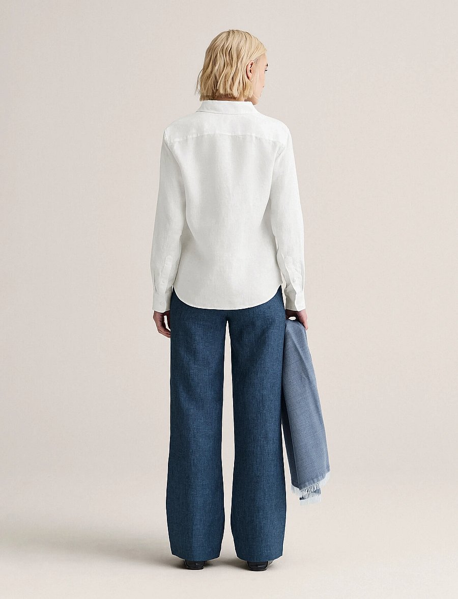 Newhouse - Amanda Linen Trousers - leinenhosen - soft navy - 3