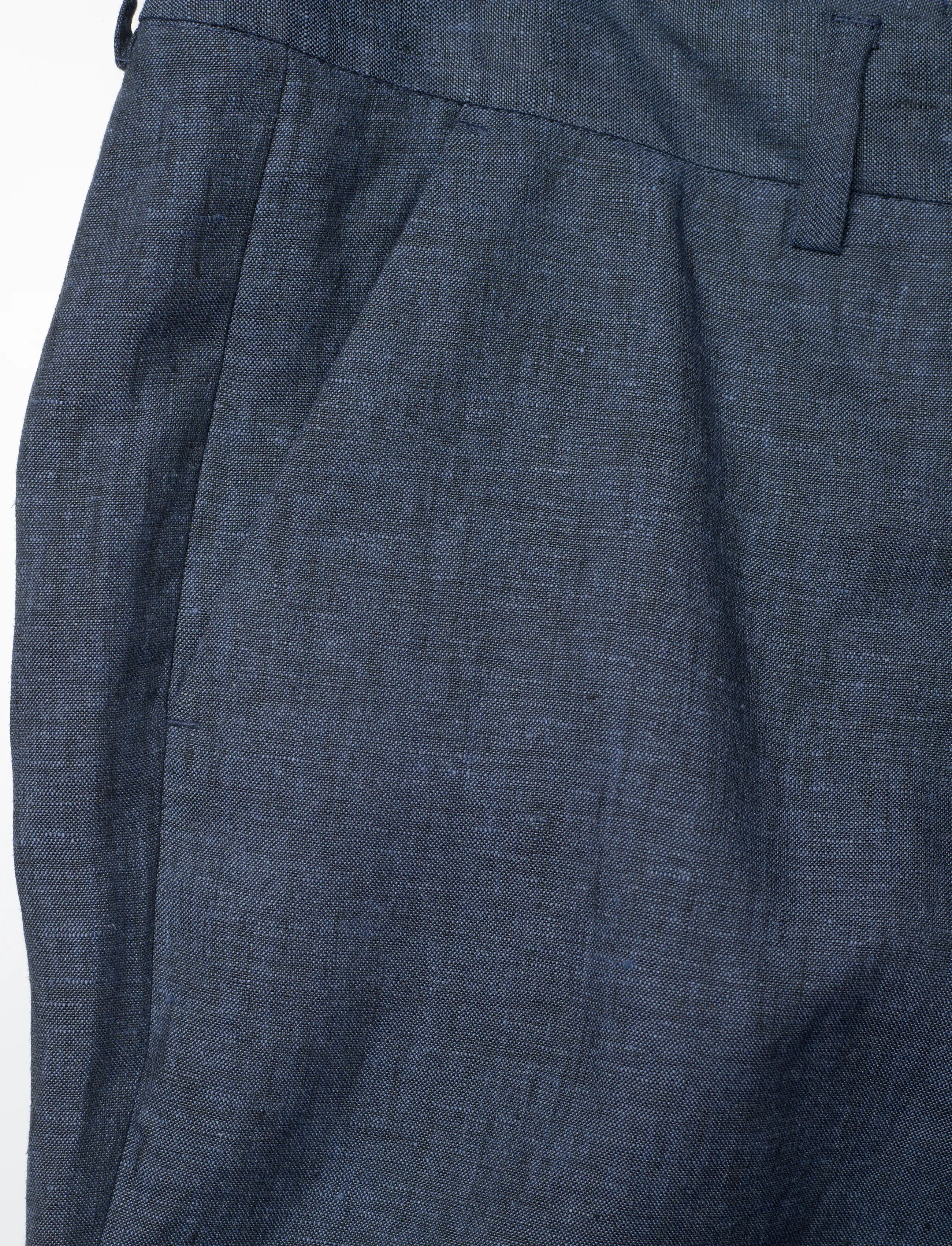 Newhouse - Amanda Linen Trousers - bukser med brede ben - soft navy - 5