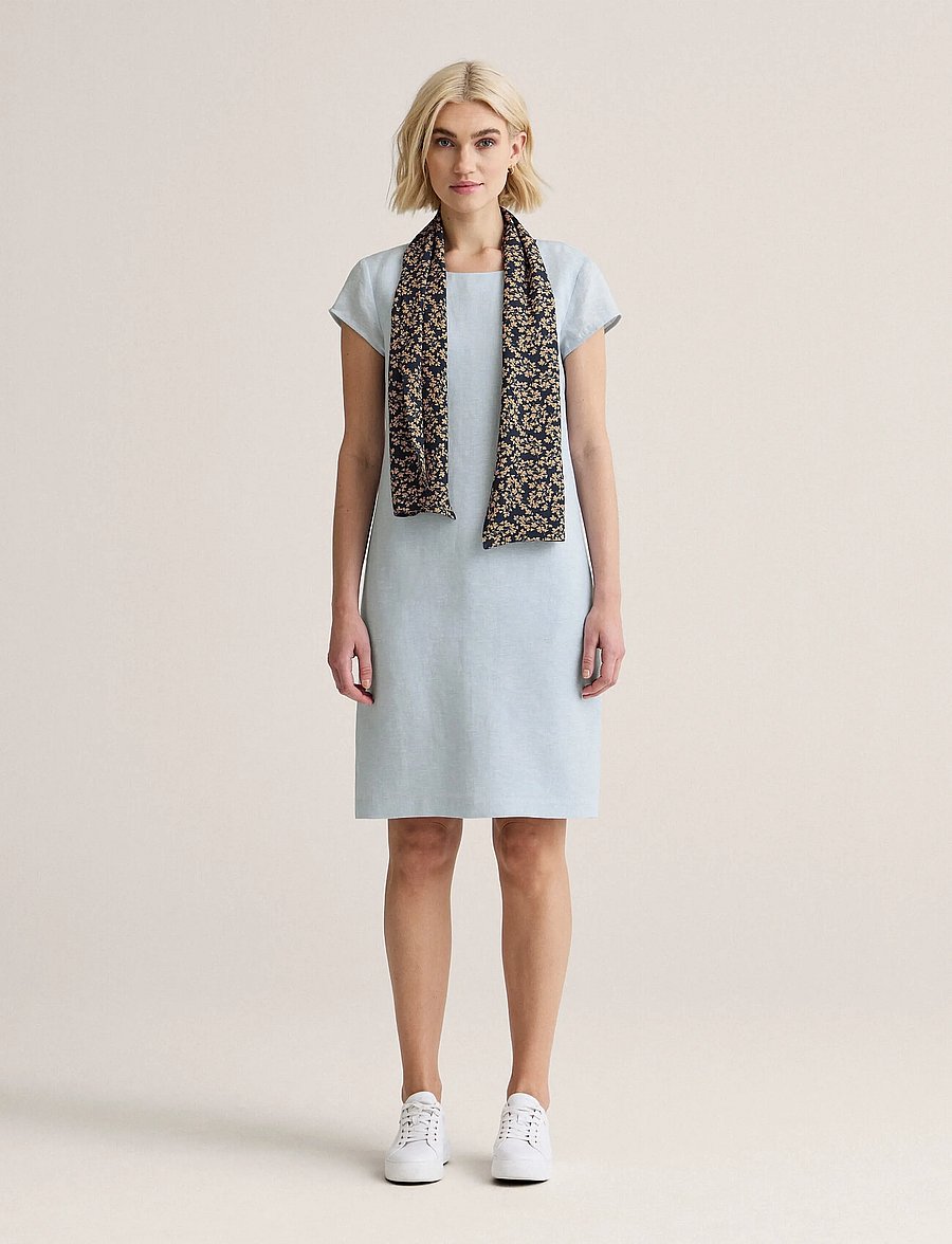 Newhouse - Klara Linen Dress - sommerkleider - light blue - 0