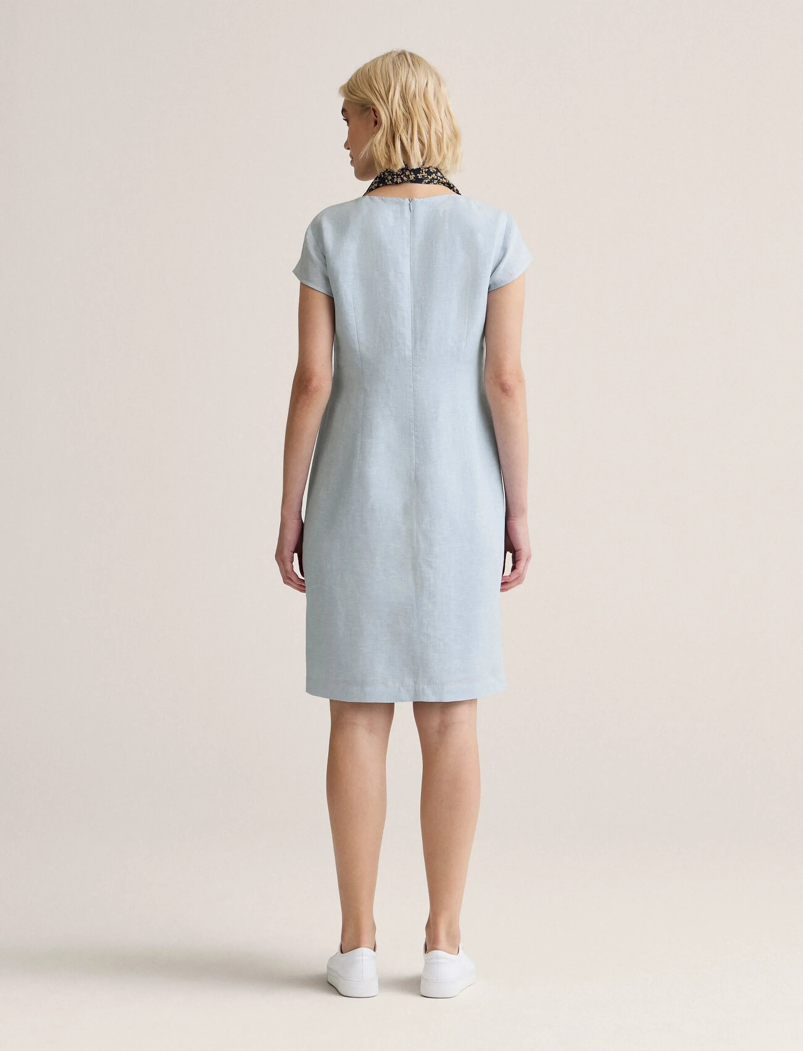 Newhouse - Klara Linen Dress - sommerkleider - light blue - 2