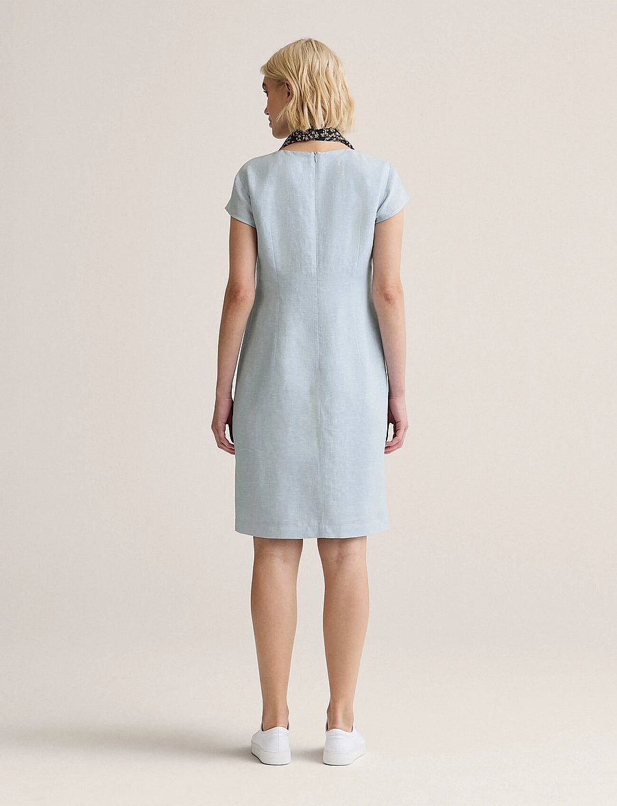 Newhouse - Klara Linen Dress - sommerkleider - light blue - 2