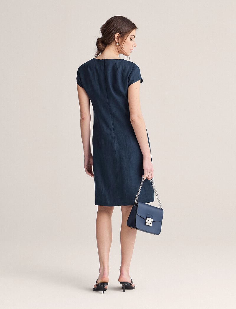 Newhouse - Klara Linen Dress - summer dresses - navy - 2
