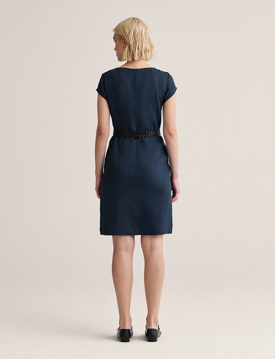 Newhouse - Klara Linen Dress - suvekleidid - navy - 2