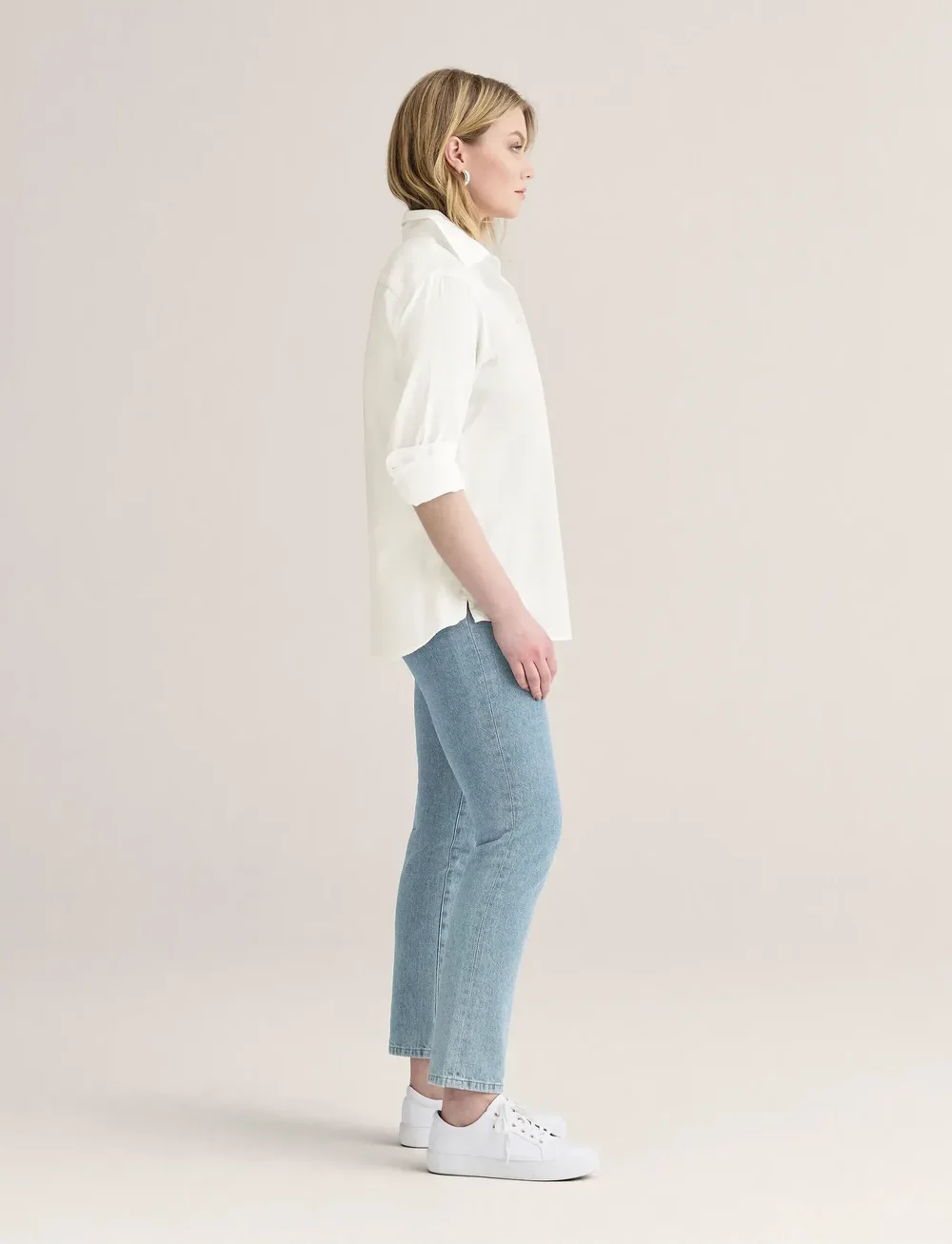 Newhouse - Elsa Oxford Shirt - long-sleeved shirts - white - 2