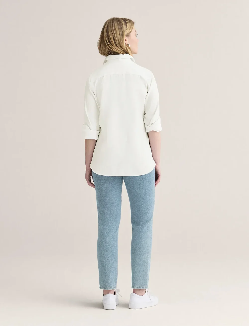 Newhouse - Elsa Oxford Shirt - long-sleeved shirts - white - 3