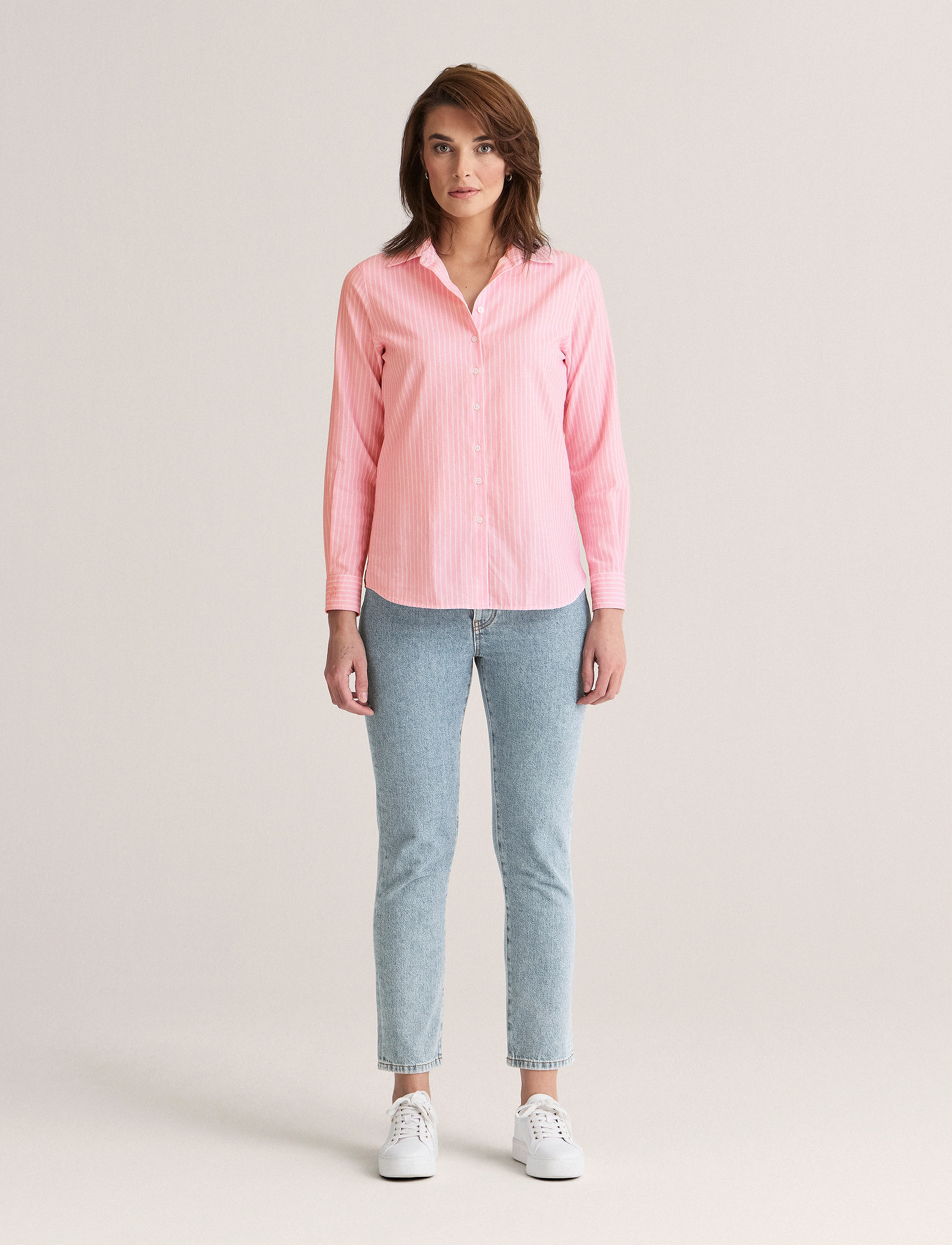 Newhouse Elsa Striped Oxford Shirt - Hemden - 300 / pink/rose