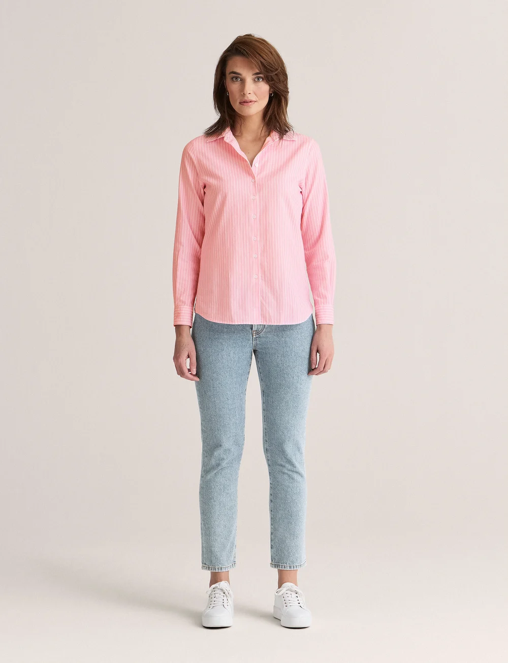 Newhouse - Elsa Striped Oxford Shirt - langærmede skjorter - 300 - 0