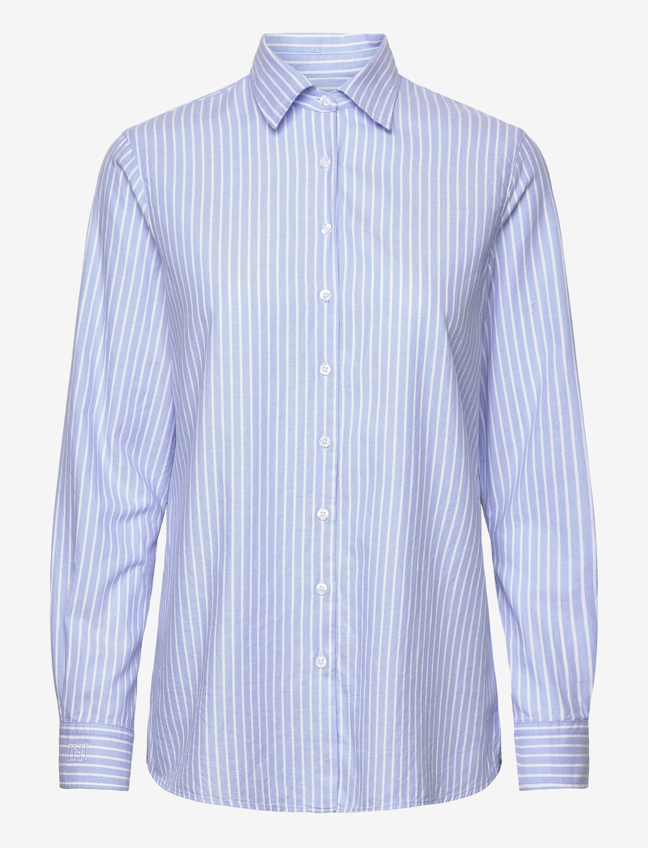 Newhouse - Elsa Striped Oxford Shirt - langärmlige hemden - light blue - 0