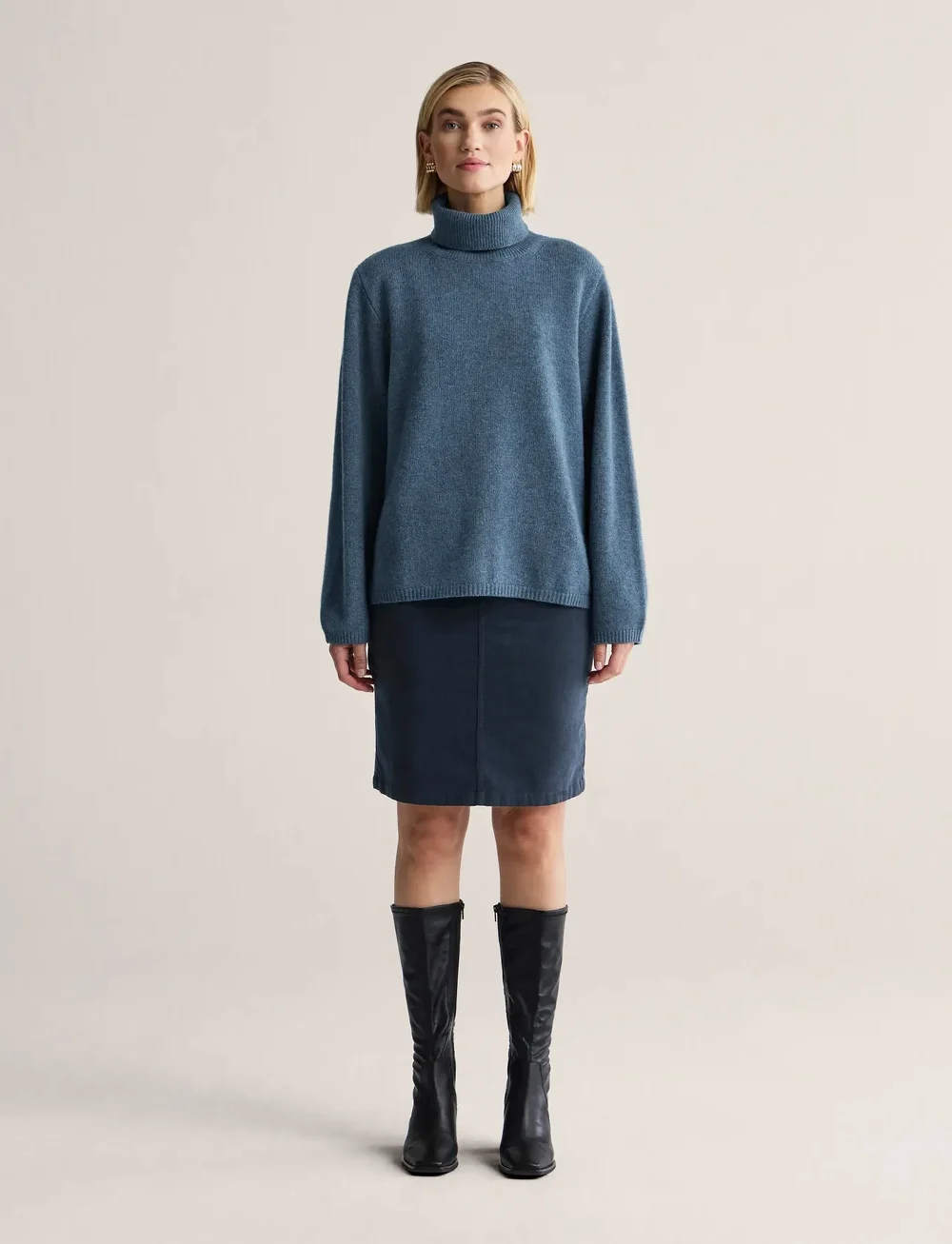 Newhouse - Alva Merino turtleneck - rollkragenpullover - denim blue - 0