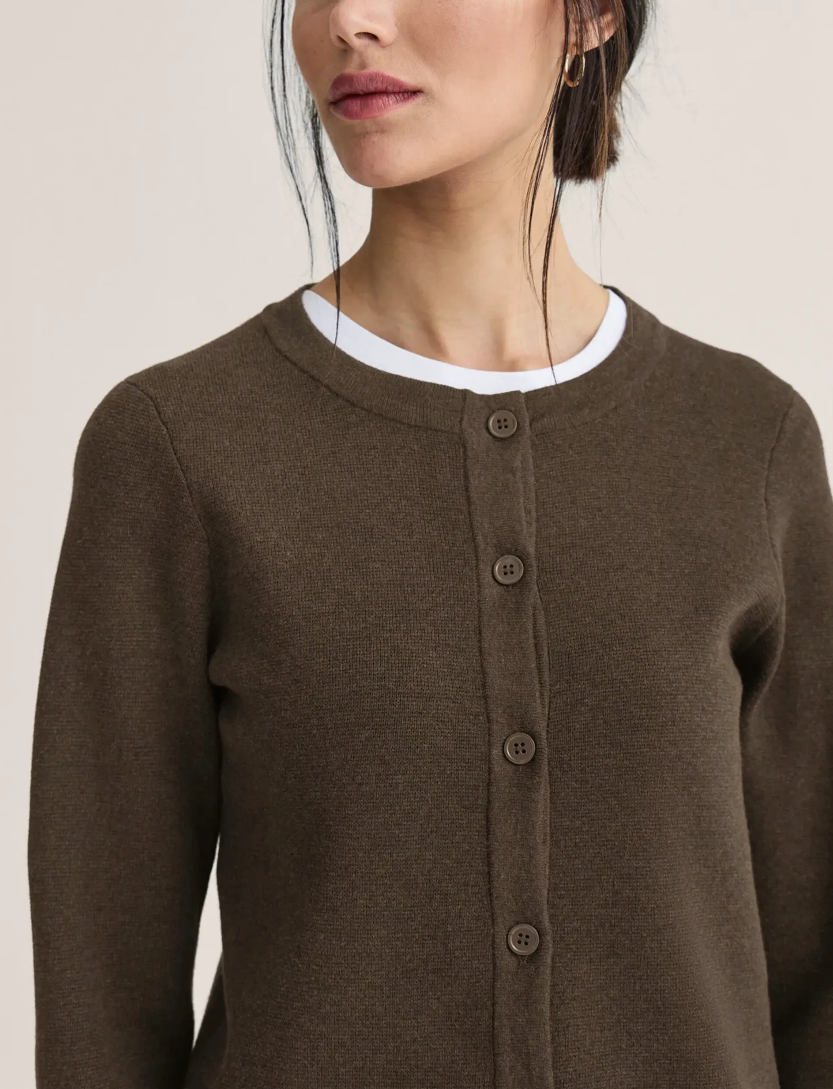 Newhouse - Arly Cardigan - coffee brown - 2