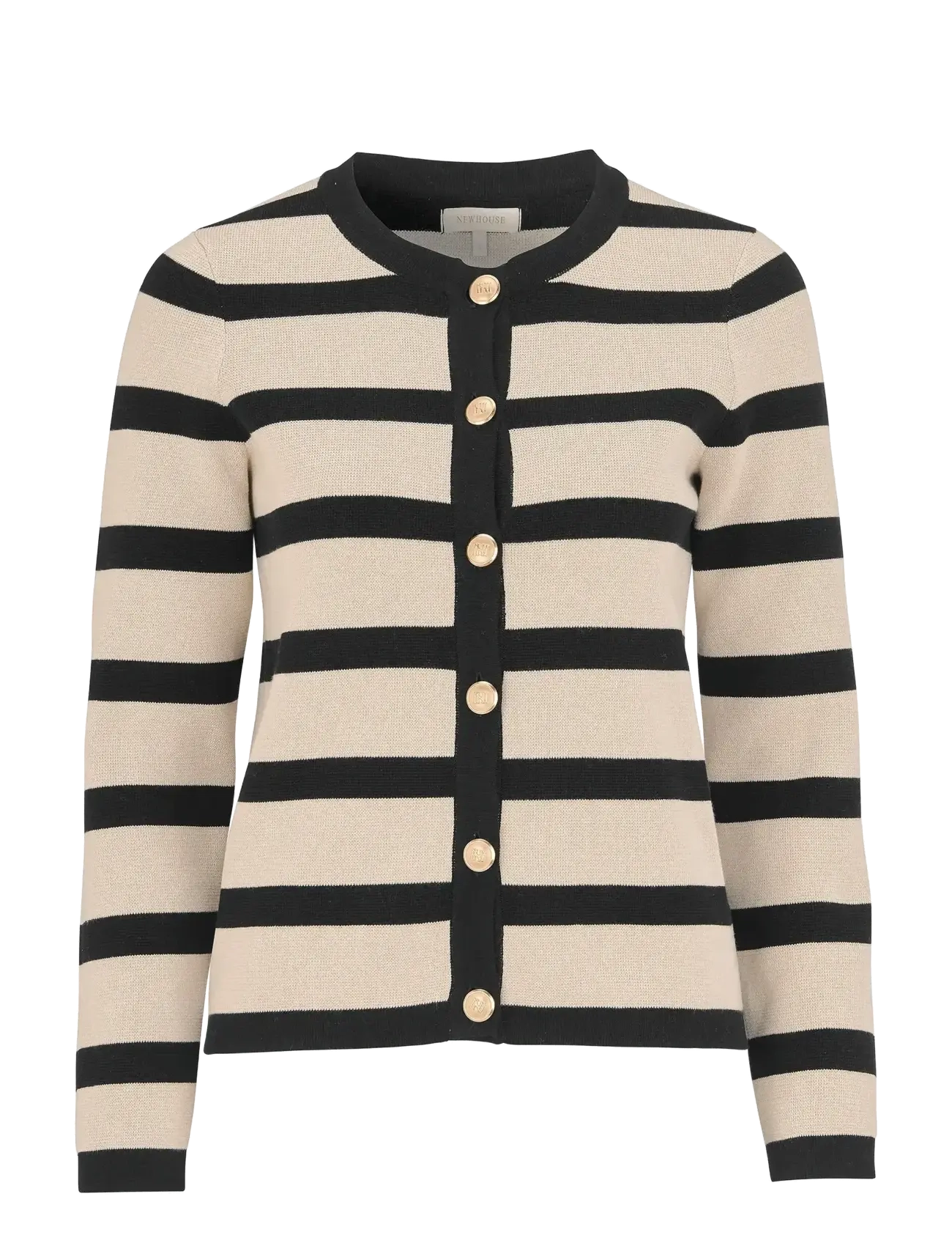 Arly Striped Cardigan - BLACK