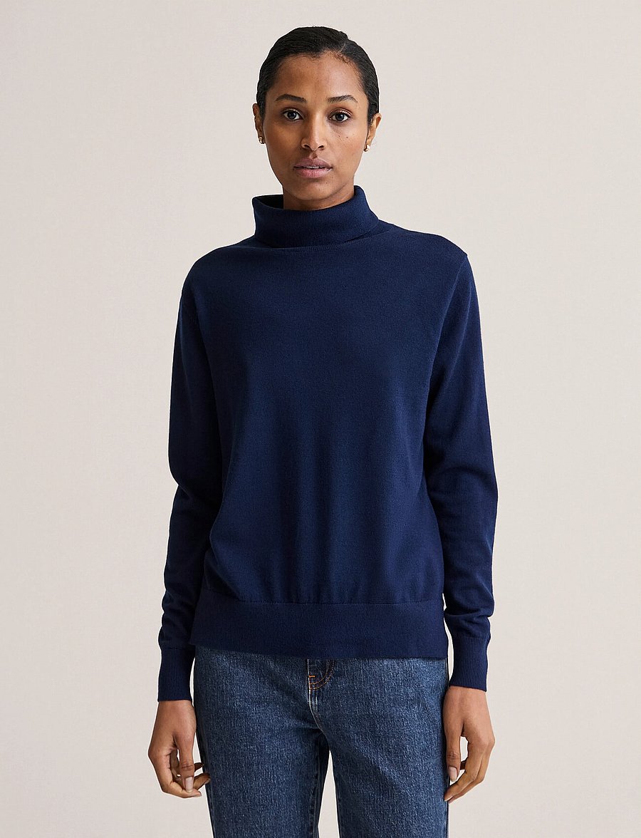 Newhouse - Siri Merino Turtleneck - kõrge kaelusega kudumid - navy - 0