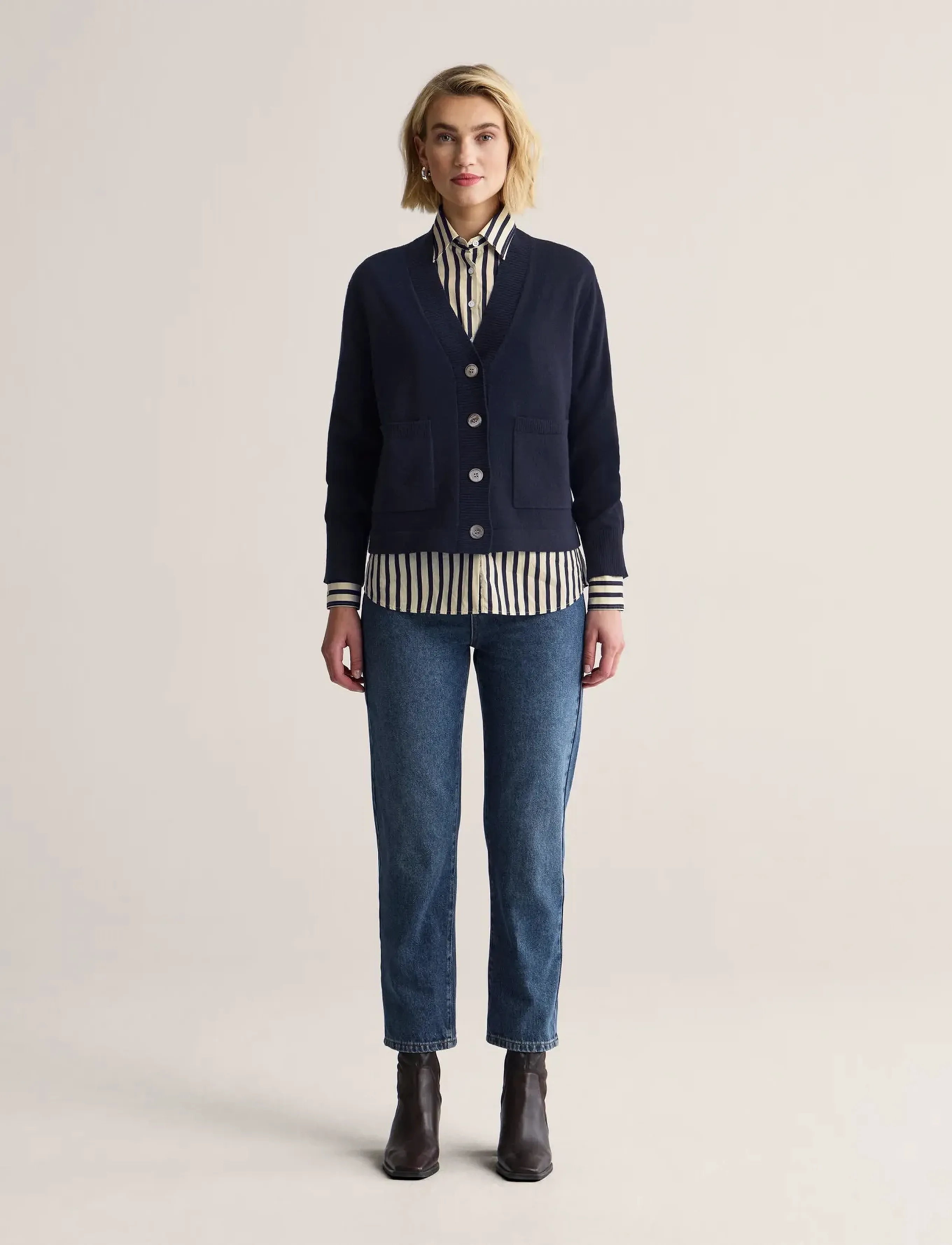 Newhouse Mathilda Lambswool Cardigan, XS, Knitwear, Blau - Cardigans, Frauen