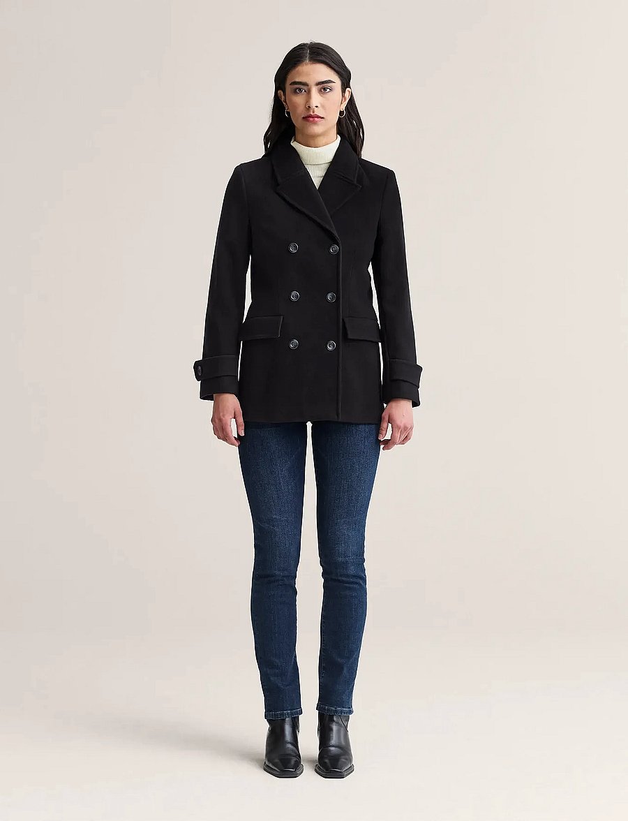 Newhouse - Elin Pea Coat - wool jackets - navy - 0